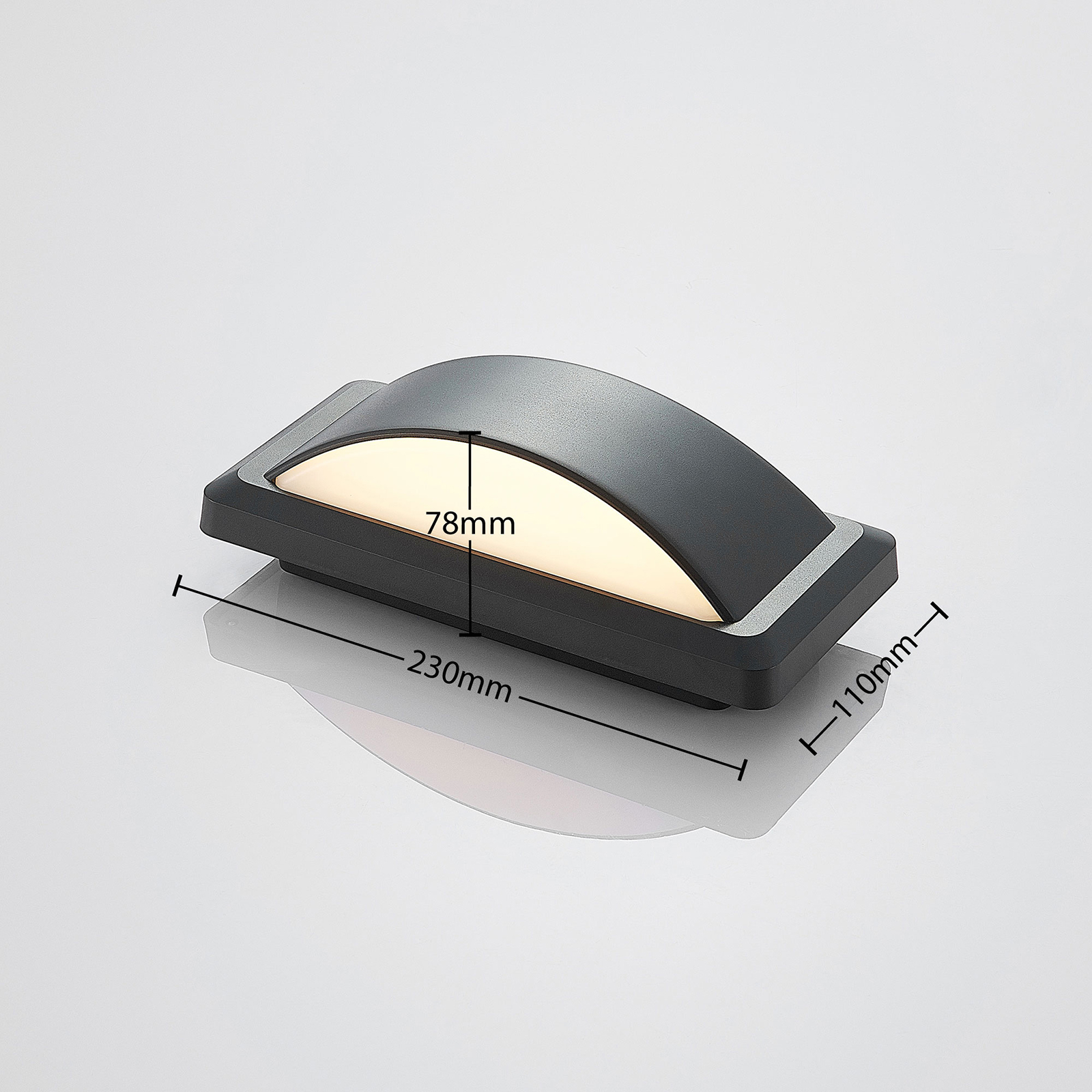 LED buitenwandlamp Iskia, brede strips Lampen24.be