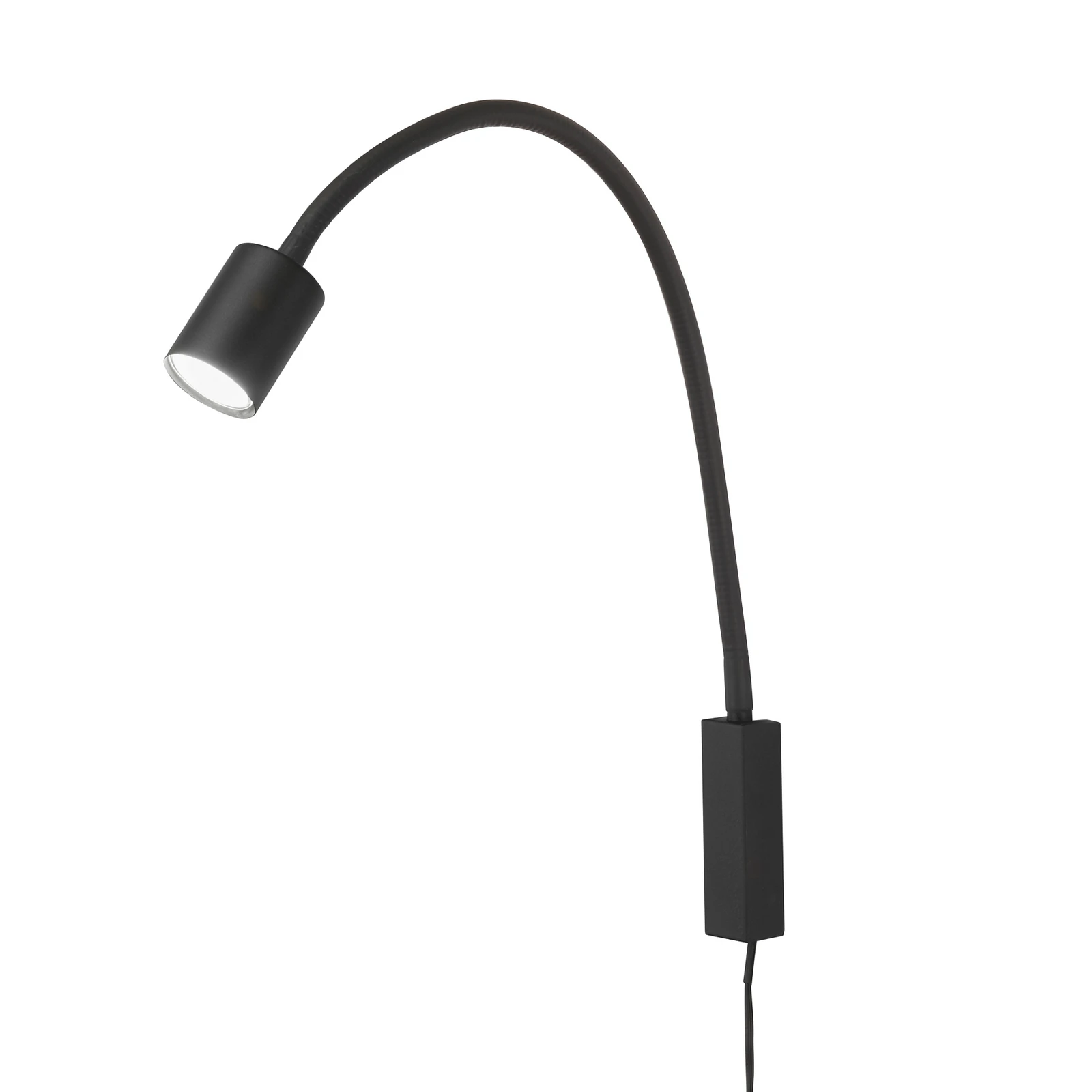Aplică de perete Justi, negru nisip, înălțime 52 cm, metal