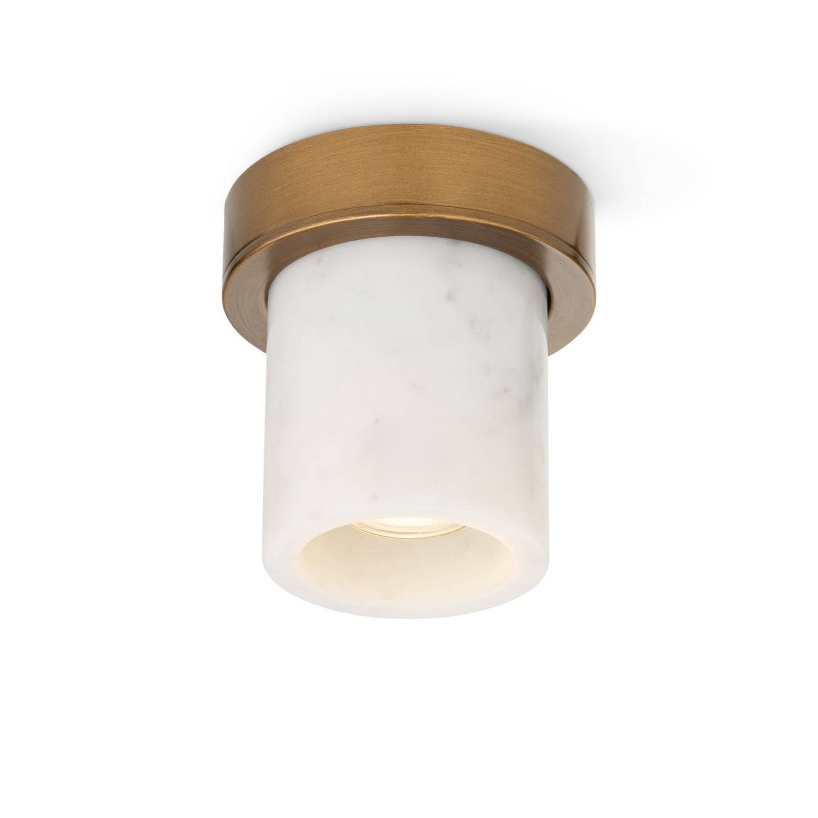 Lampa sufitowa Miss Marble, Carrara/mosiądz brązowany, GU10 MR11