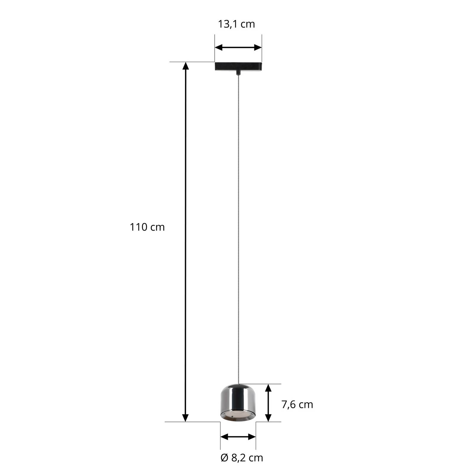 Lindby lampa wisząca LED Lumaro,czarny,Ø8,2cm,aluminium,48V,ściemniany