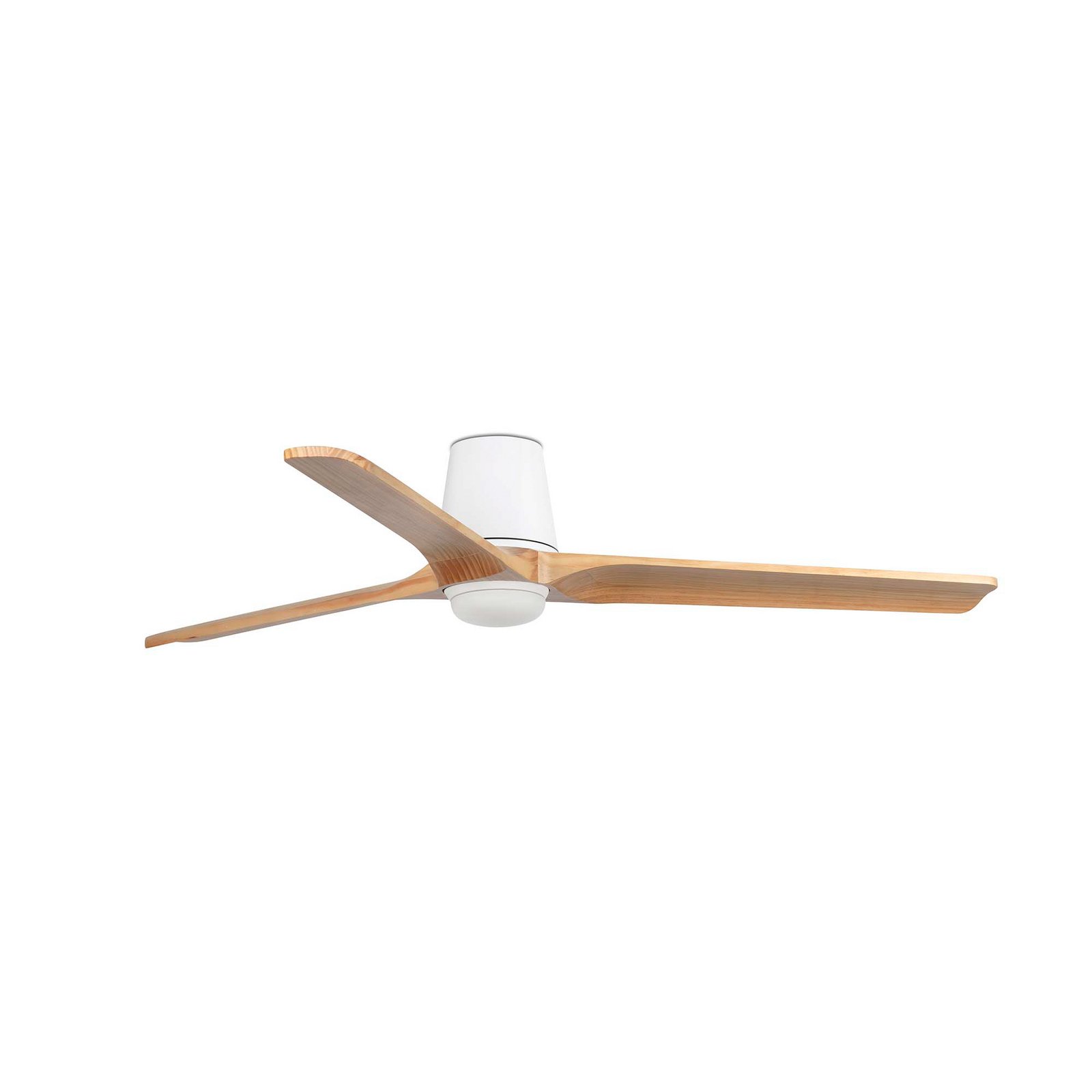 LED fan Heywood L, white/wood-coloured, DC, quiet, CCT