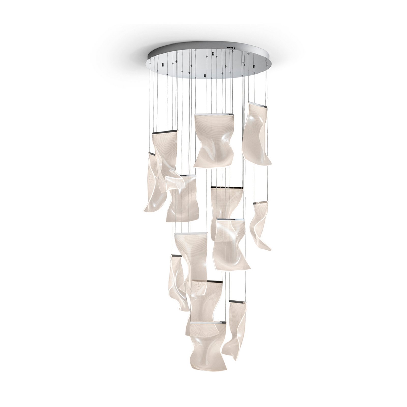 LED piekaramais apgaismojums Velos II, 13 gaismu, hroms, aptumšots, plastmasa