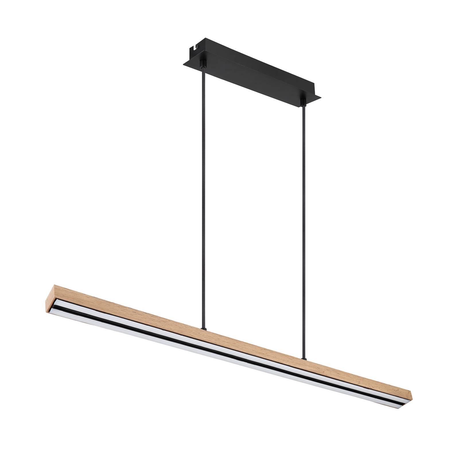 Suspension LED Doro en aspect bois largeur 7,5 cm