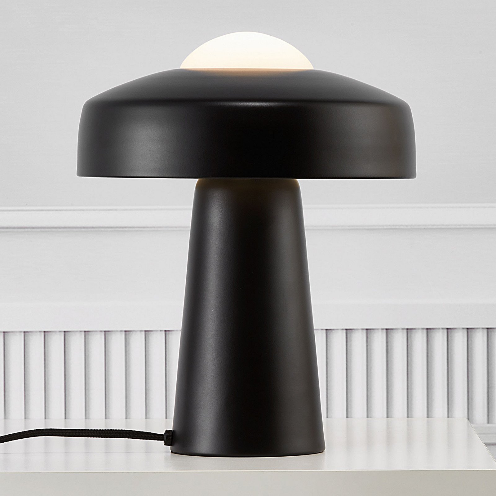 Nordlux Lampă de masă Time negru - Camera de zi / sufragerie - modern - negru alb opal - Metal
