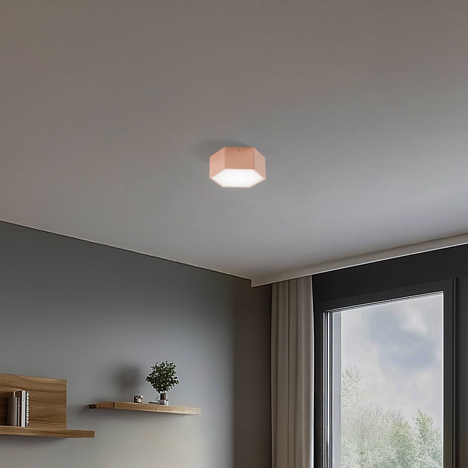 LED-Deckenleuchte Libre, pfirsichfarben, Stahl, 3.000 K günstig online kaufen