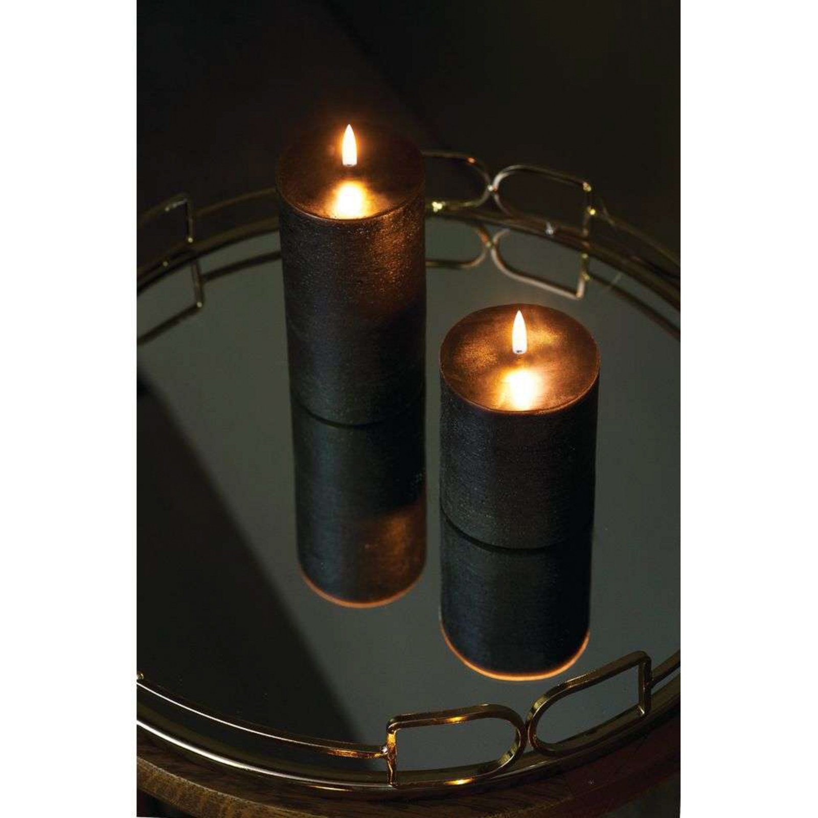 Pillar Candle LED 7,8 x 10,1 cm Rustic Forest Black - Uyuni Lighting