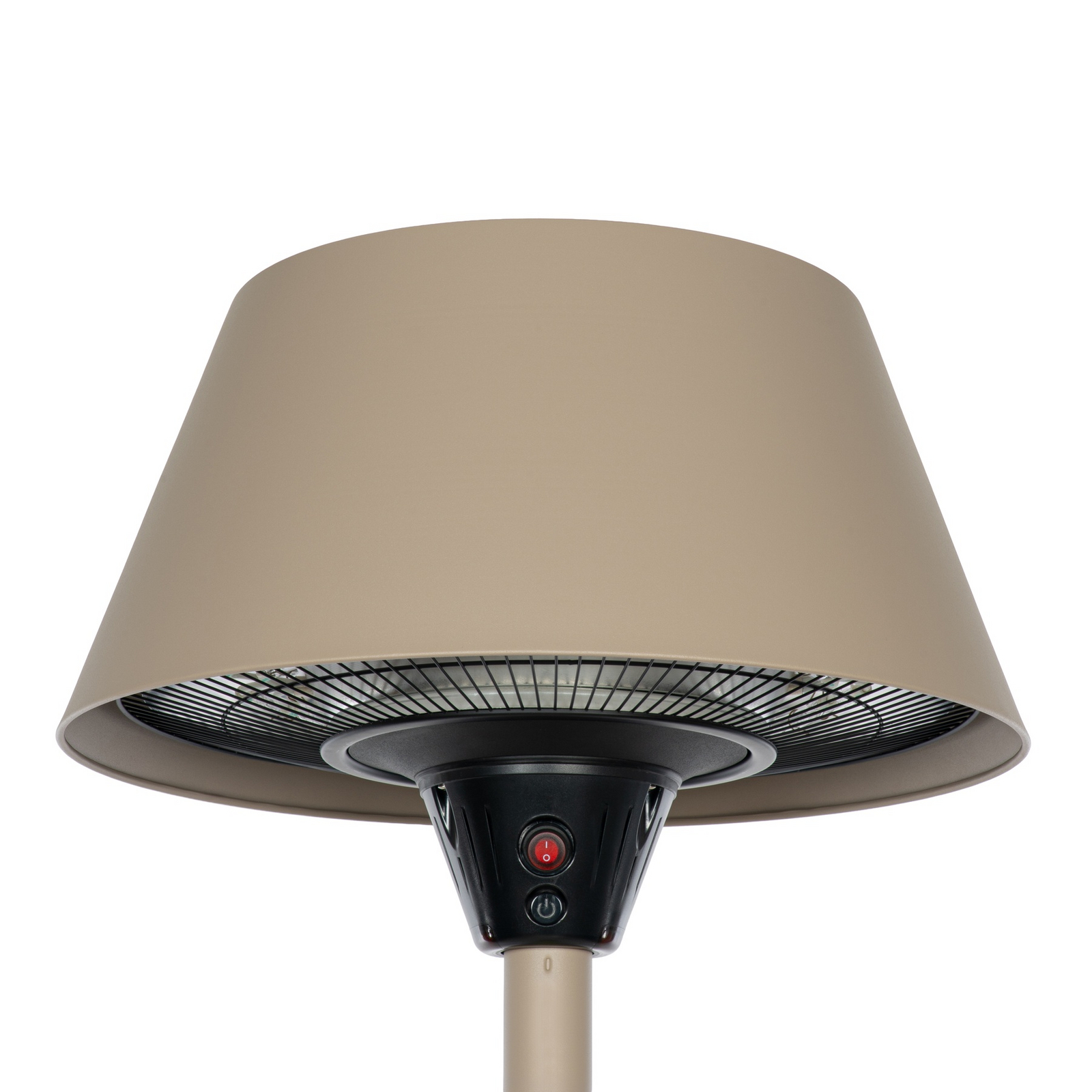 Lucande Vamio staande terrasverwarmer, beige, 210 cm, met afstandsbediening