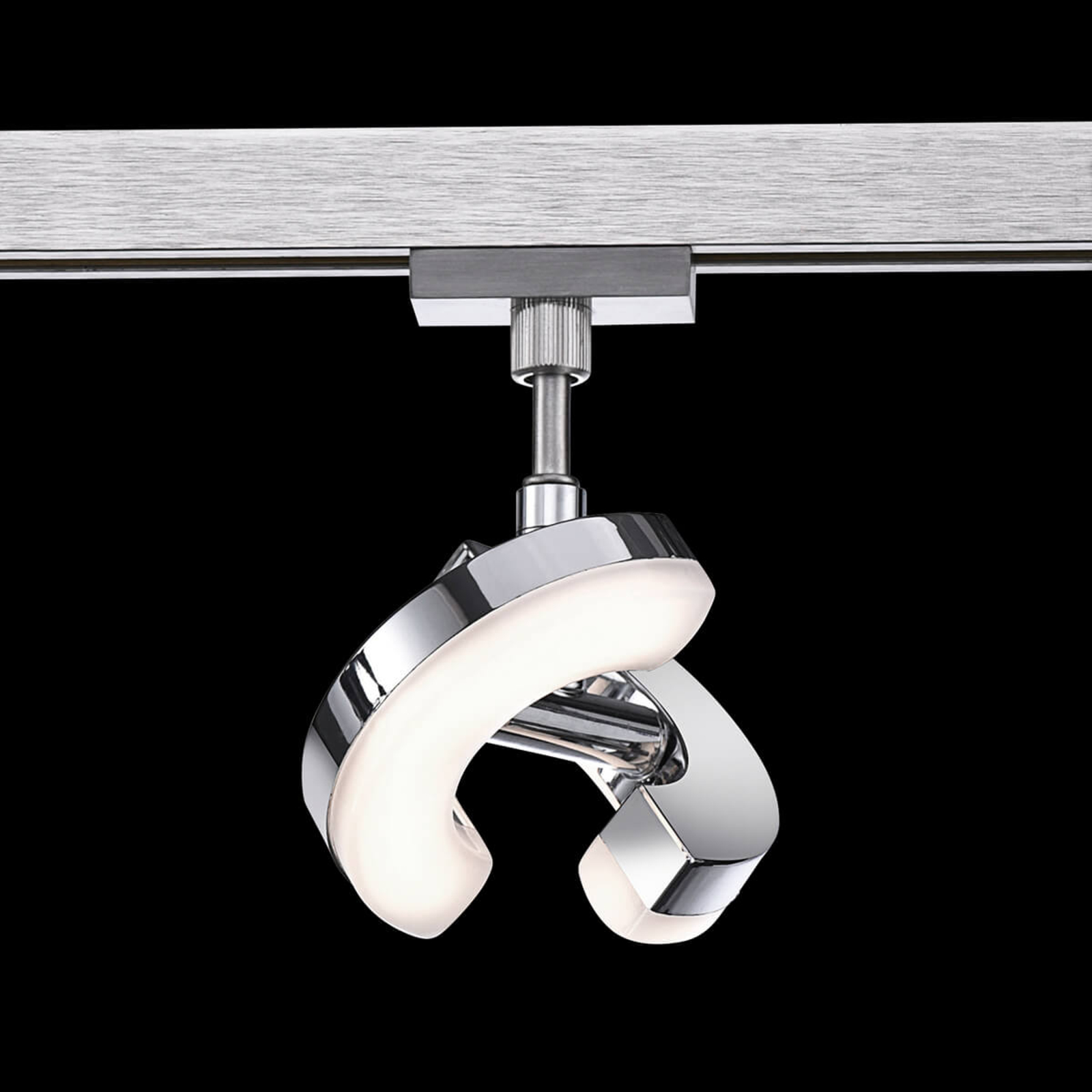 Fischer & Honsel Cee two-part spotlight for HV Track4, for Living / Dining Room, aluminium, acrylic, 5.3 W, energy efficiency: A+, H: 15 cm