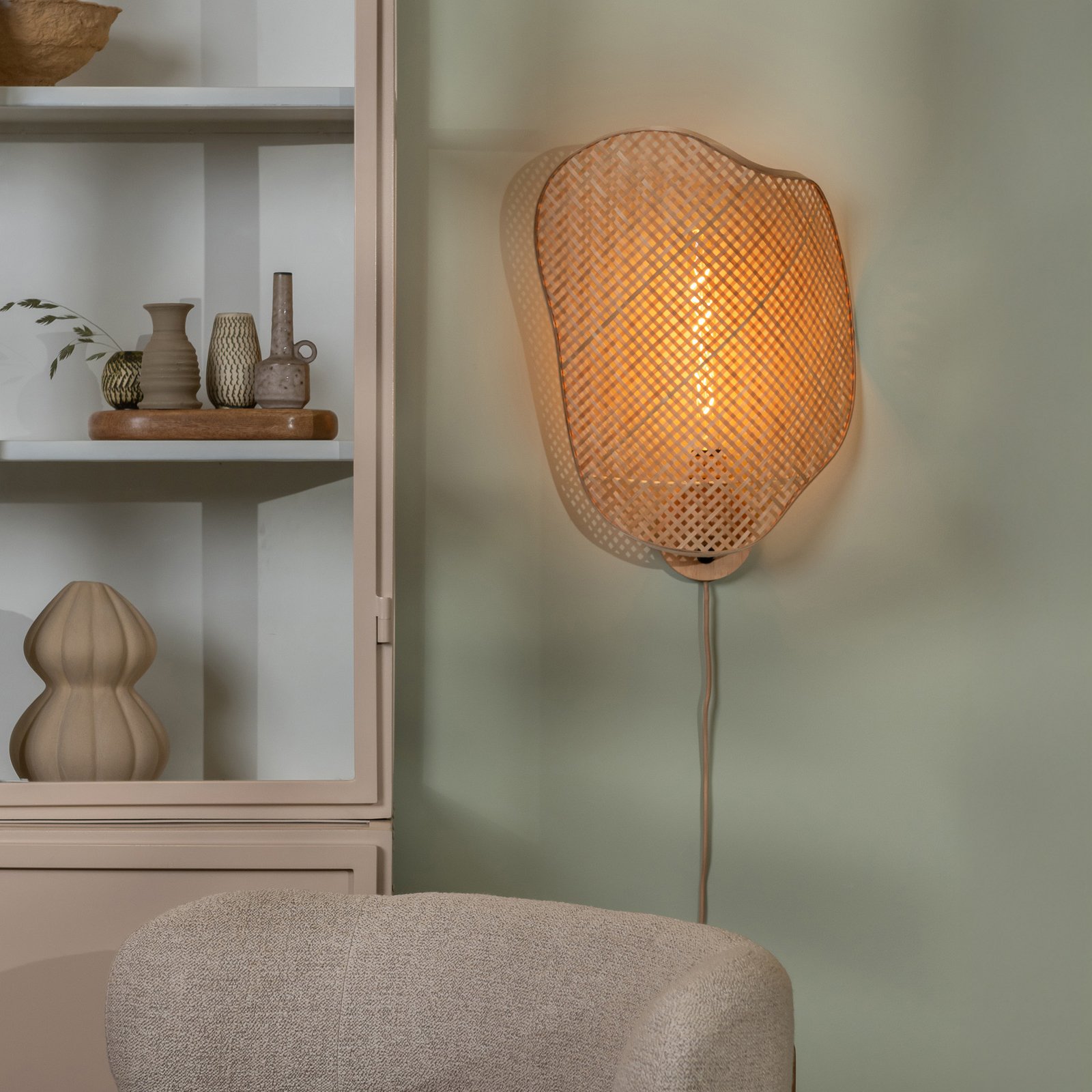 GOOD & MOJO Applique murale Kinabalu, naturel, 50 cm, fiche en bambou