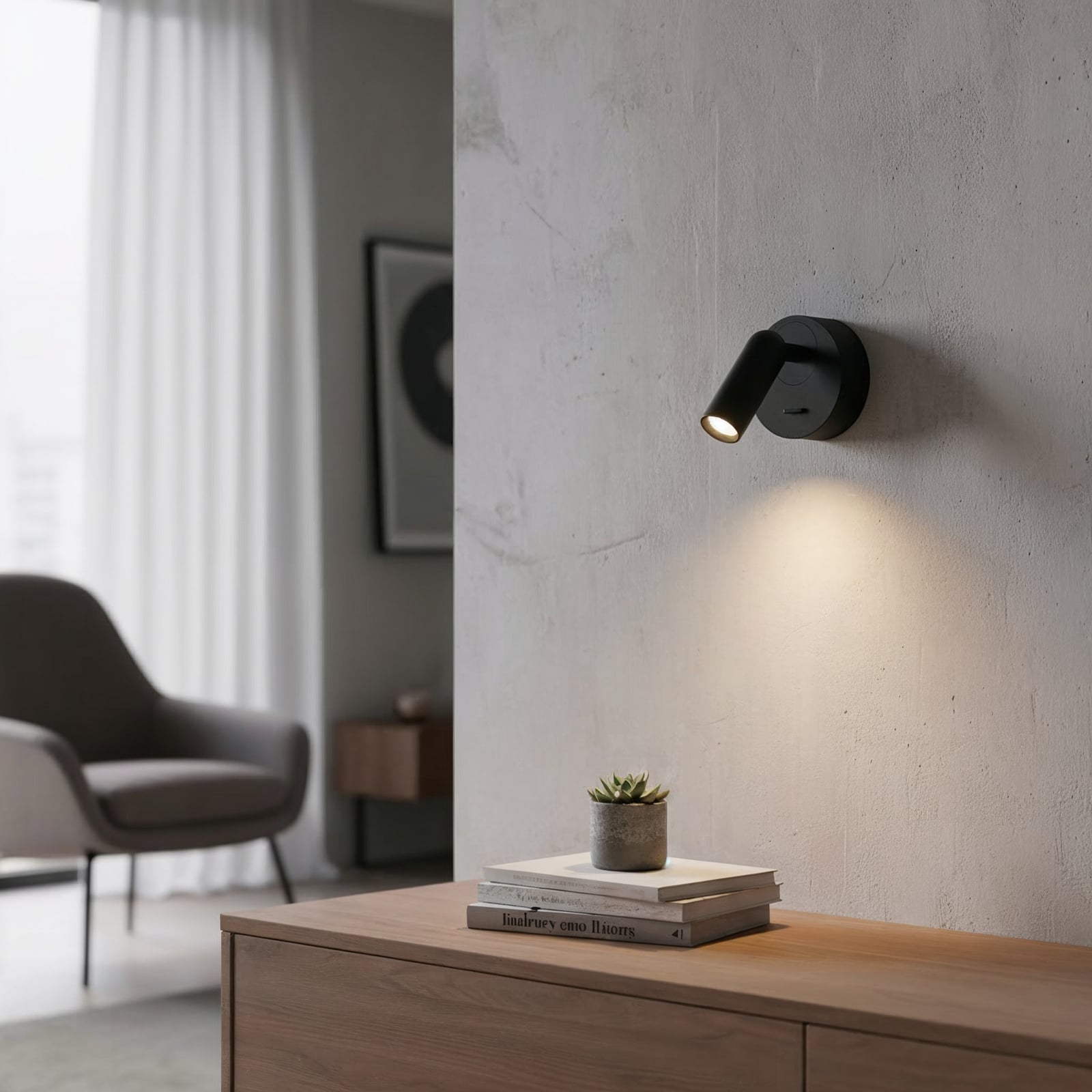 Ideal Lux LED προβολέας τοίχου Bean, Ø 7 cm, μαύρο μέταλλο/γυαλί Ideal Lux LED προβολέας τοίχου Bean, Ø 7 cm, μαύρο μέταλλο/γυαλί