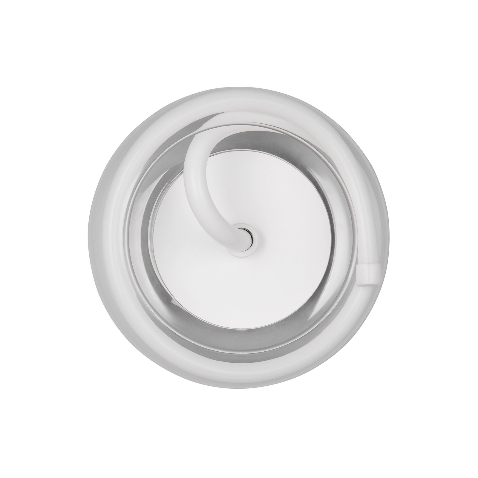 Candeeiro de parede LED Tarsia, branco mate, Ø 21,5 cm, vidro