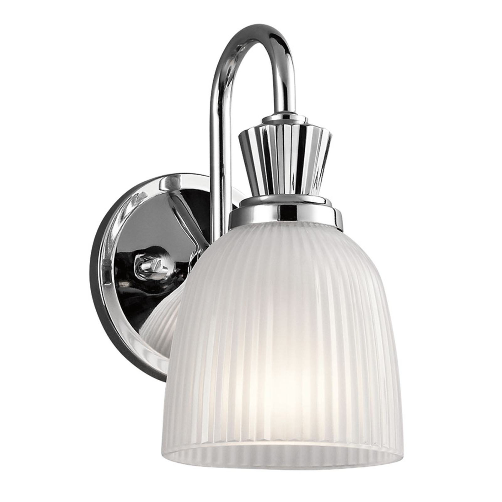 KICHLER LED bathroom wall light Cora, glass lampshade, for Bathroom, metal, opal glass, G9, 3.5 W, energy efficiency: A+, W: 12.7 cm, H: 24.1 cm
