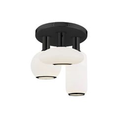 Plafoniera Milano, 3 luci, bianco/nero