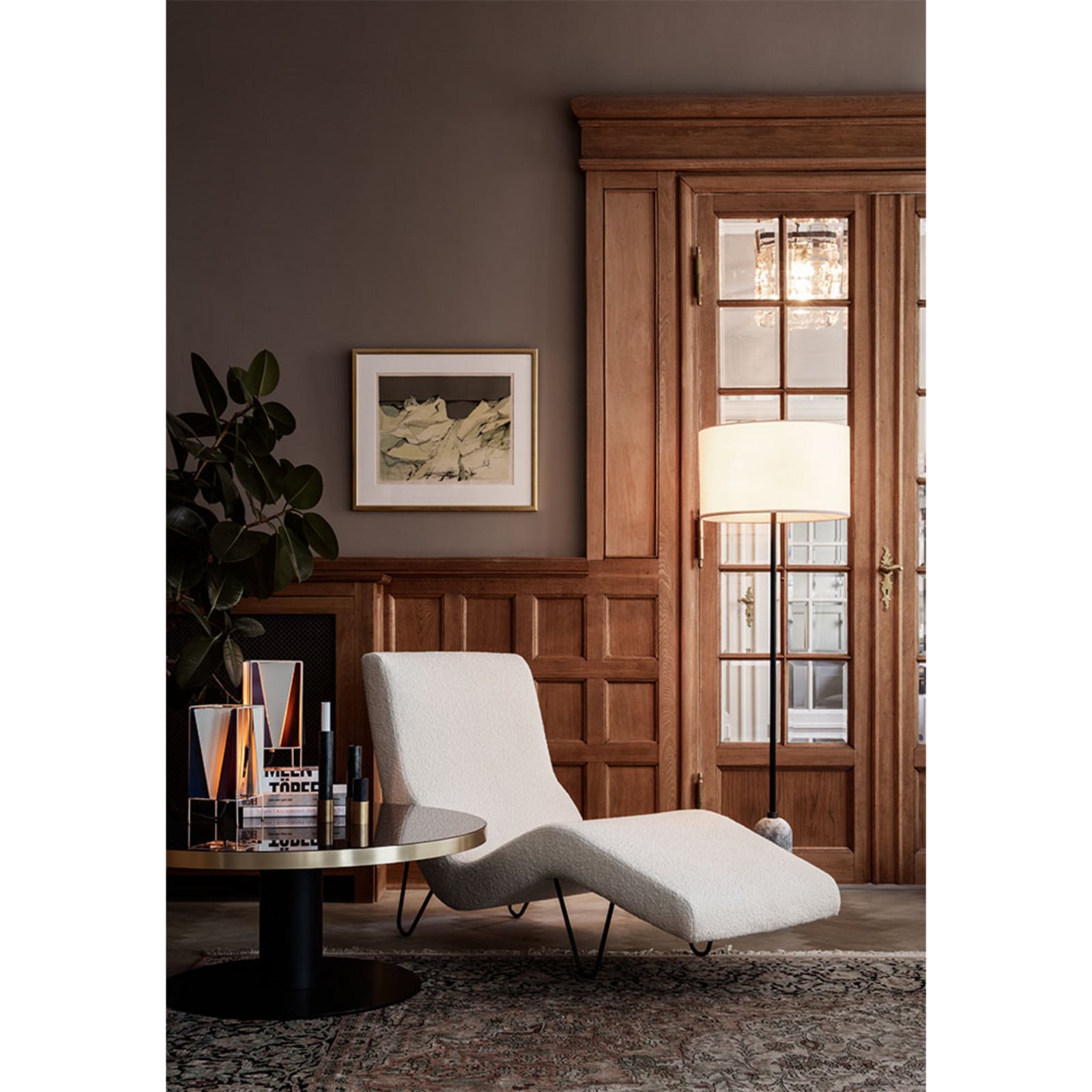 Gravity Stehleuchte Schwarz Marmor/Canvas GUBI - Wohnzimmer