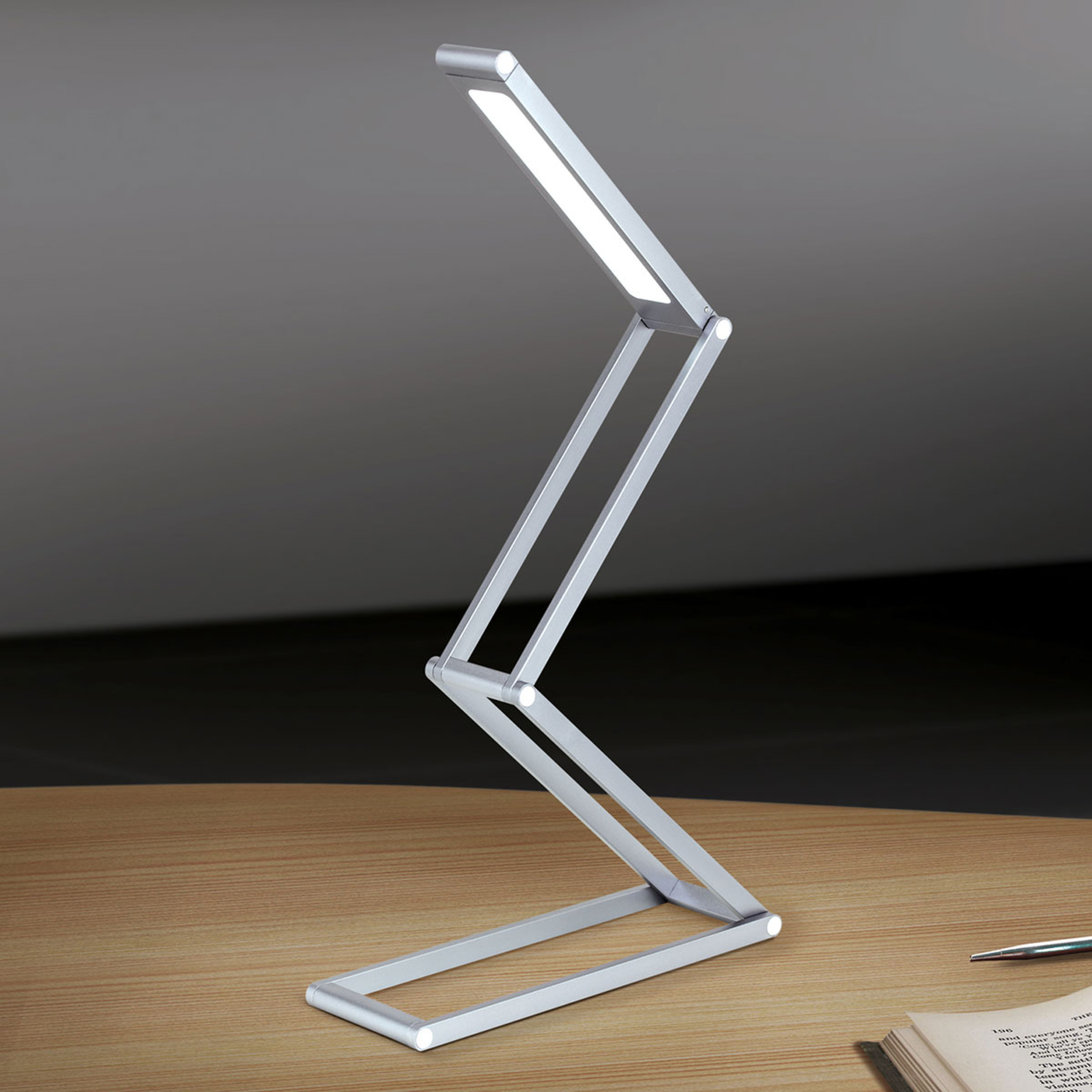 Lampă masă LED pliabilă Falto cu acumul. antracit