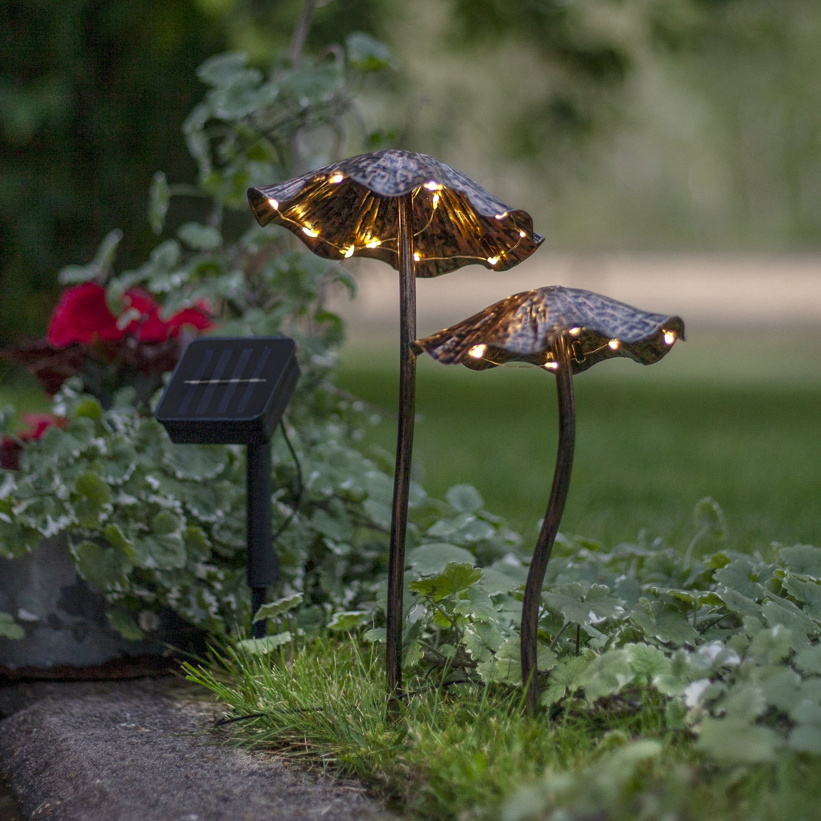 Lumini-LED-koristevalaisin, ruskea/pronssi, maakiinnike, metalli