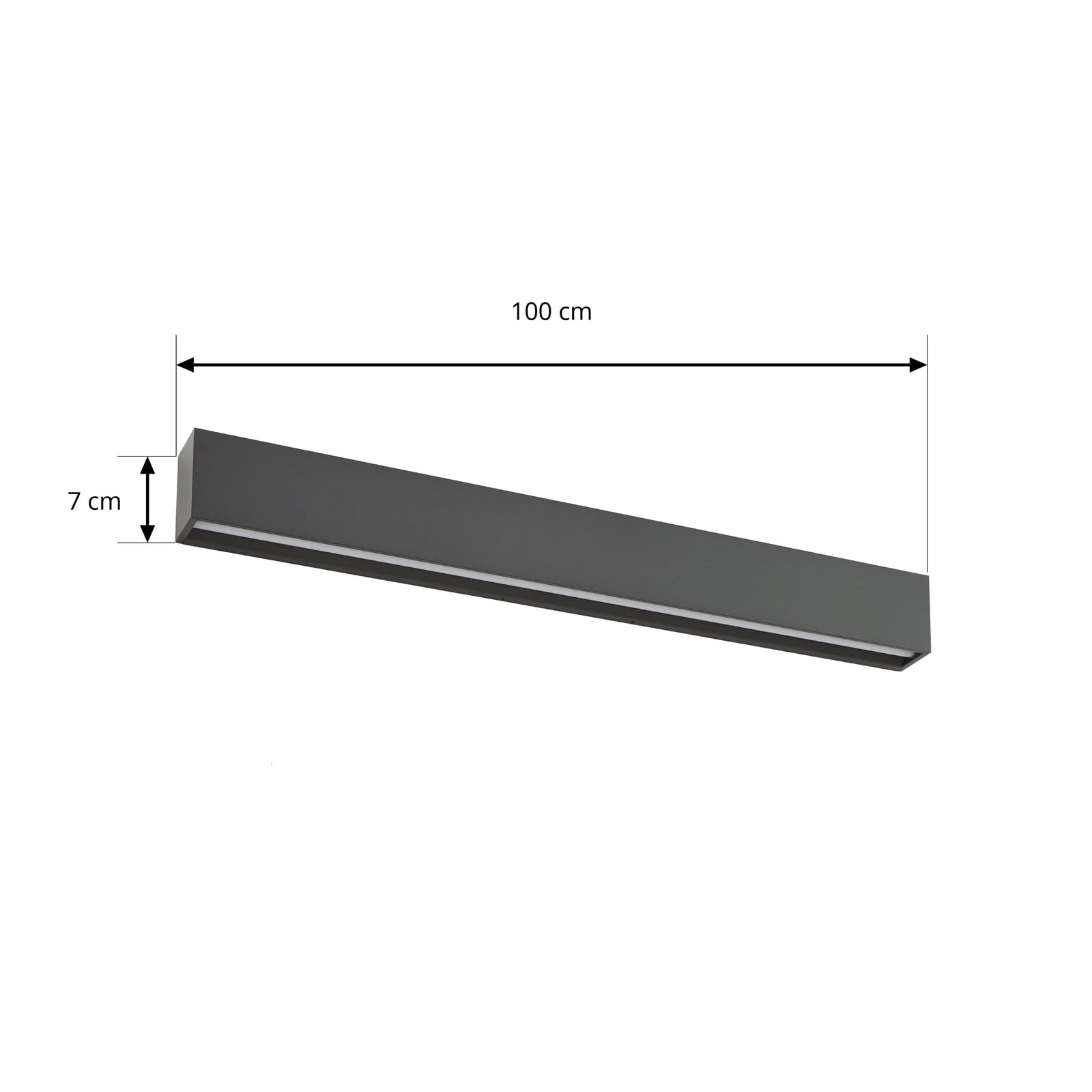Lucande LED-vegglampe Lengo, 100 cm, antrasitt, opp/ned 3000 K