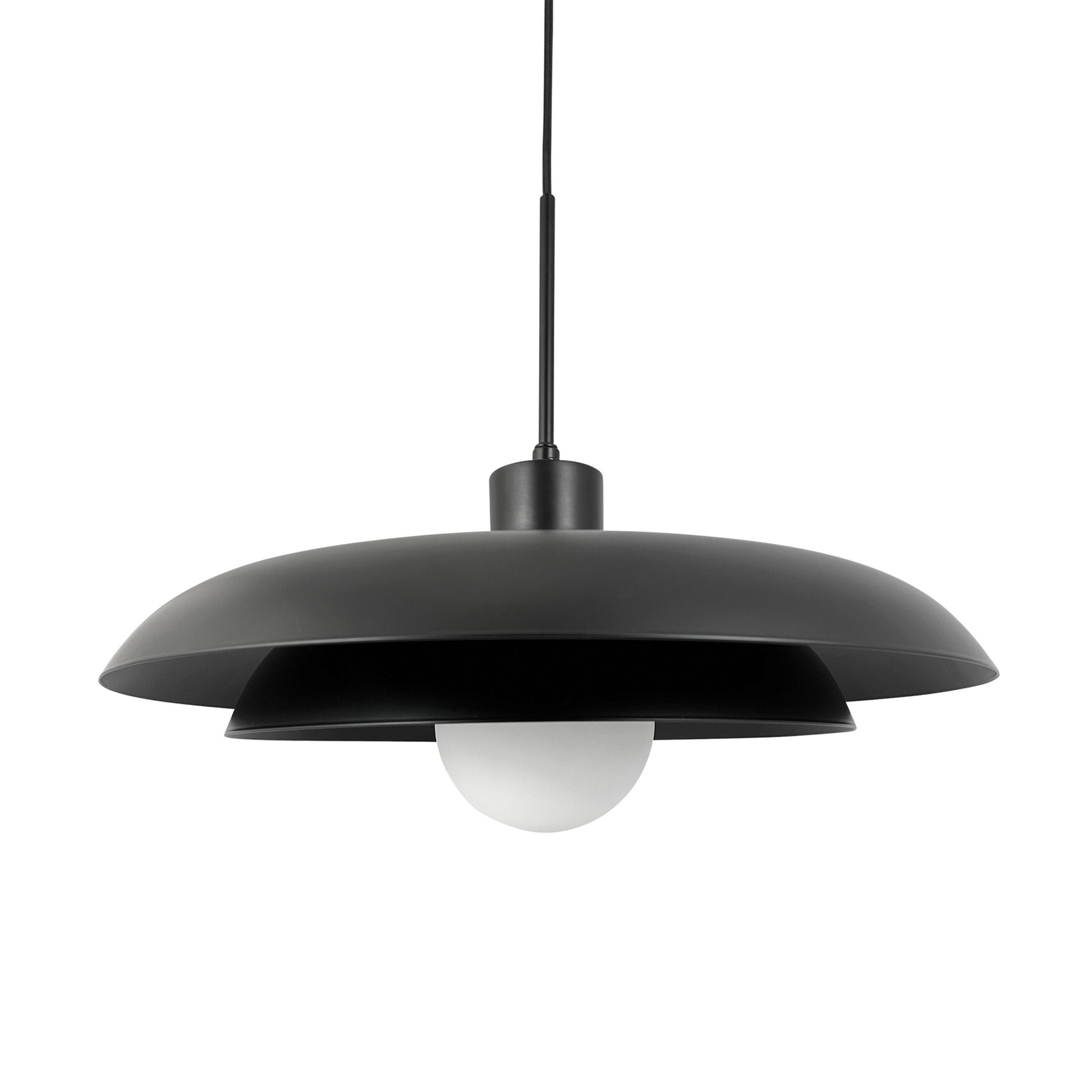 Dyberg Larsen hanging light Ava, black, metal, Ø 44 cm