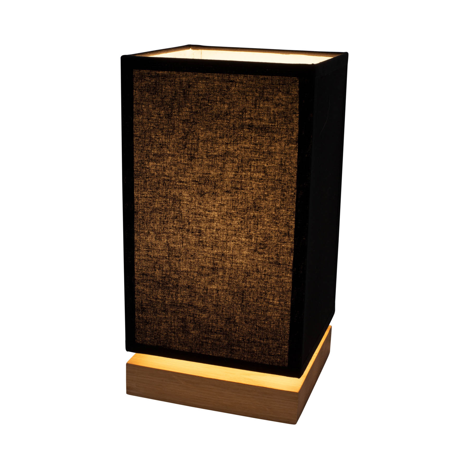 Lámpara mesa Canvas madera de roble angular, negro