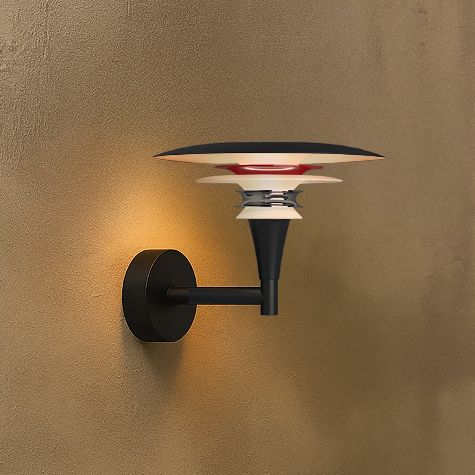 Diablo vegglampe, svart/rød, Ø 20 cm metall, G9 - Belid Diablo vegglampe, svart/rød, Ø 20 cm metall, G9 - Belid