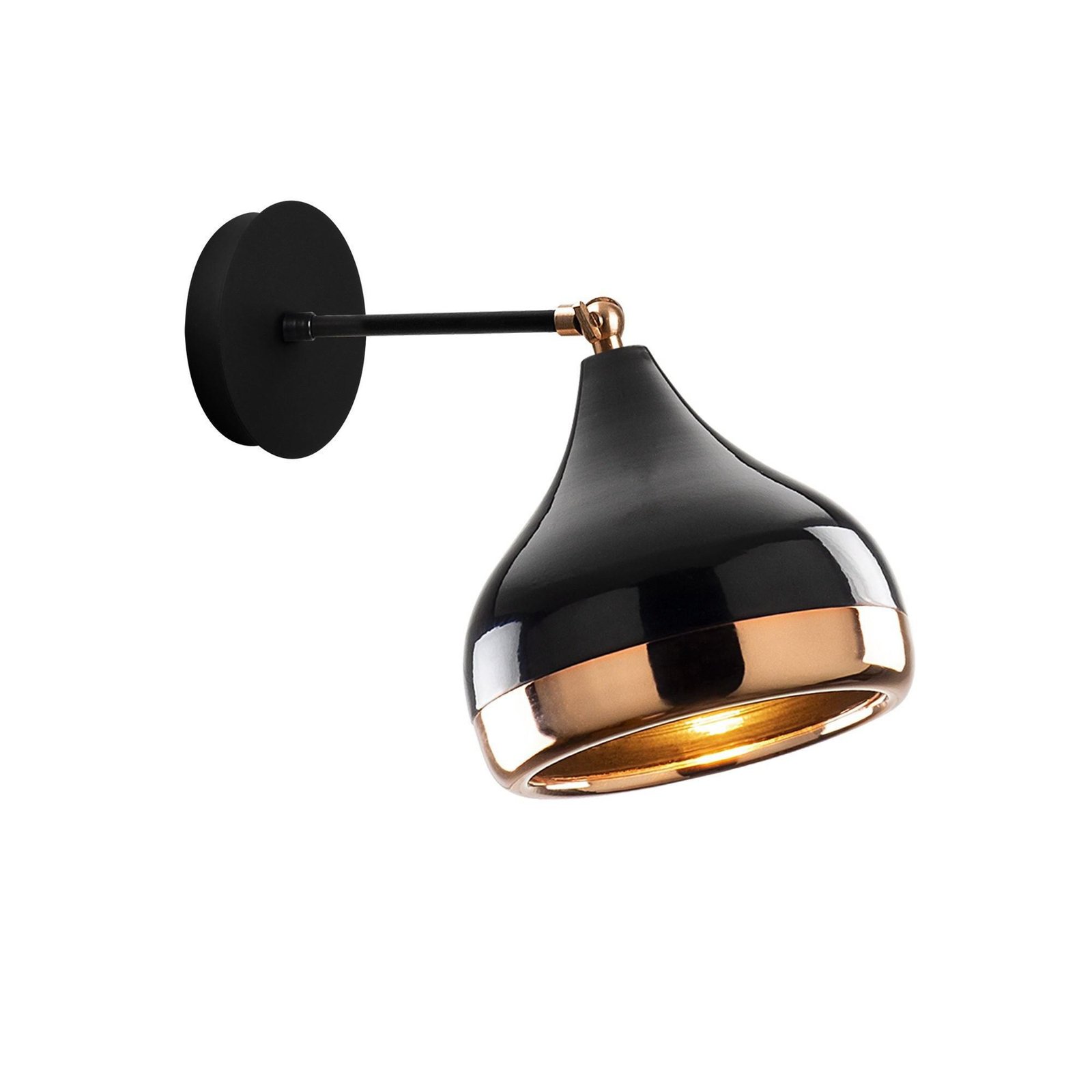 Yildo 6901 vegglampe, svart/kobber, metall