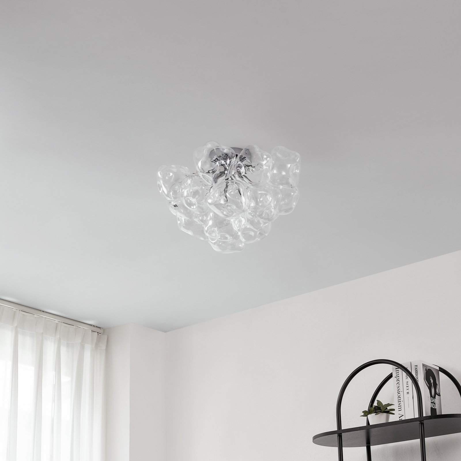 Lucande taklampe Diborah, klar, Ø 49 cm, glass, G9