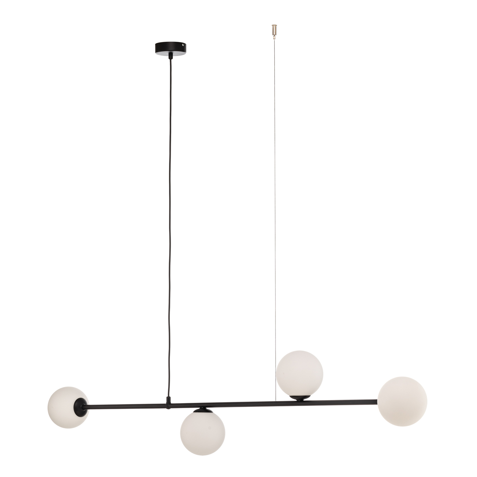Hanglamp Alison zwart/wit, 4-lamps, balken, 154cm