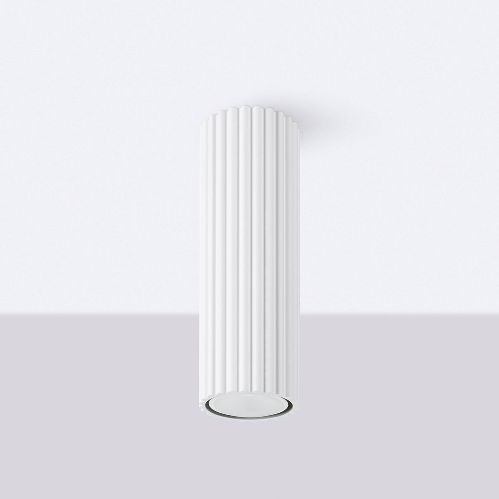 Lampa sufitowa Carbon, biała, wysokość 20 cm, aluminium