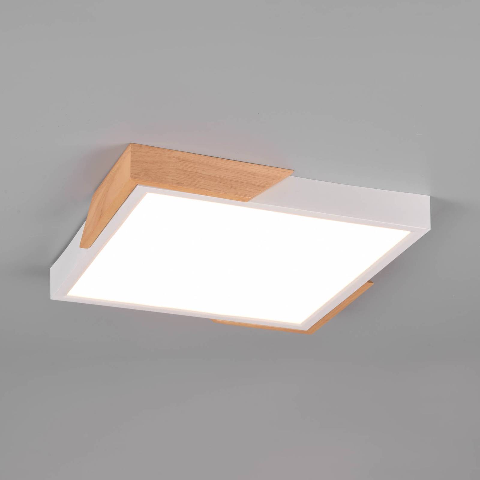 Meta LED-loftlampe 31,5×31,5 cm 3.000 K hvid