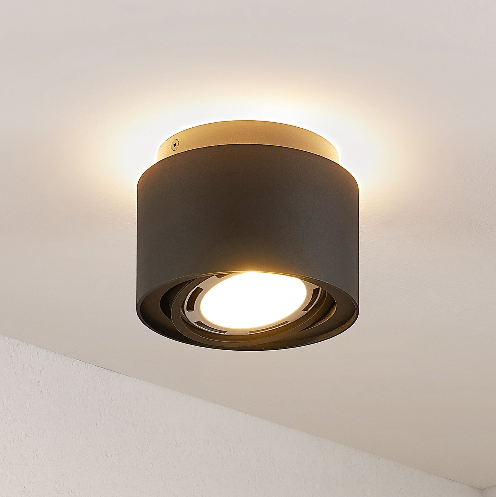 Arcchio Talima LED plafondlamp, rond, zwart