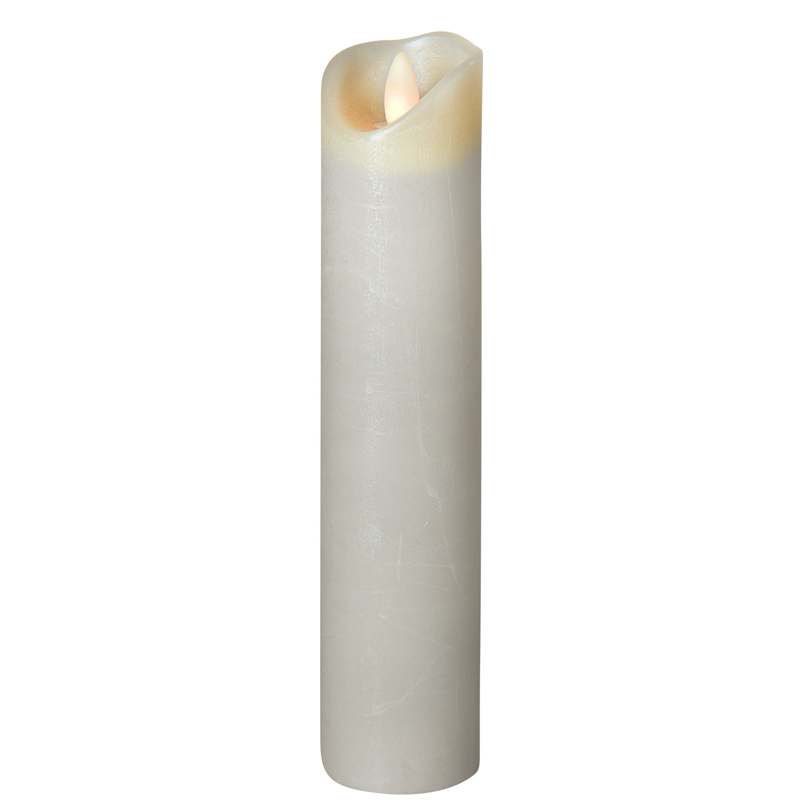 LED-kynttilä Shine, Ø 5 cm, harmaa, 22,5 cm