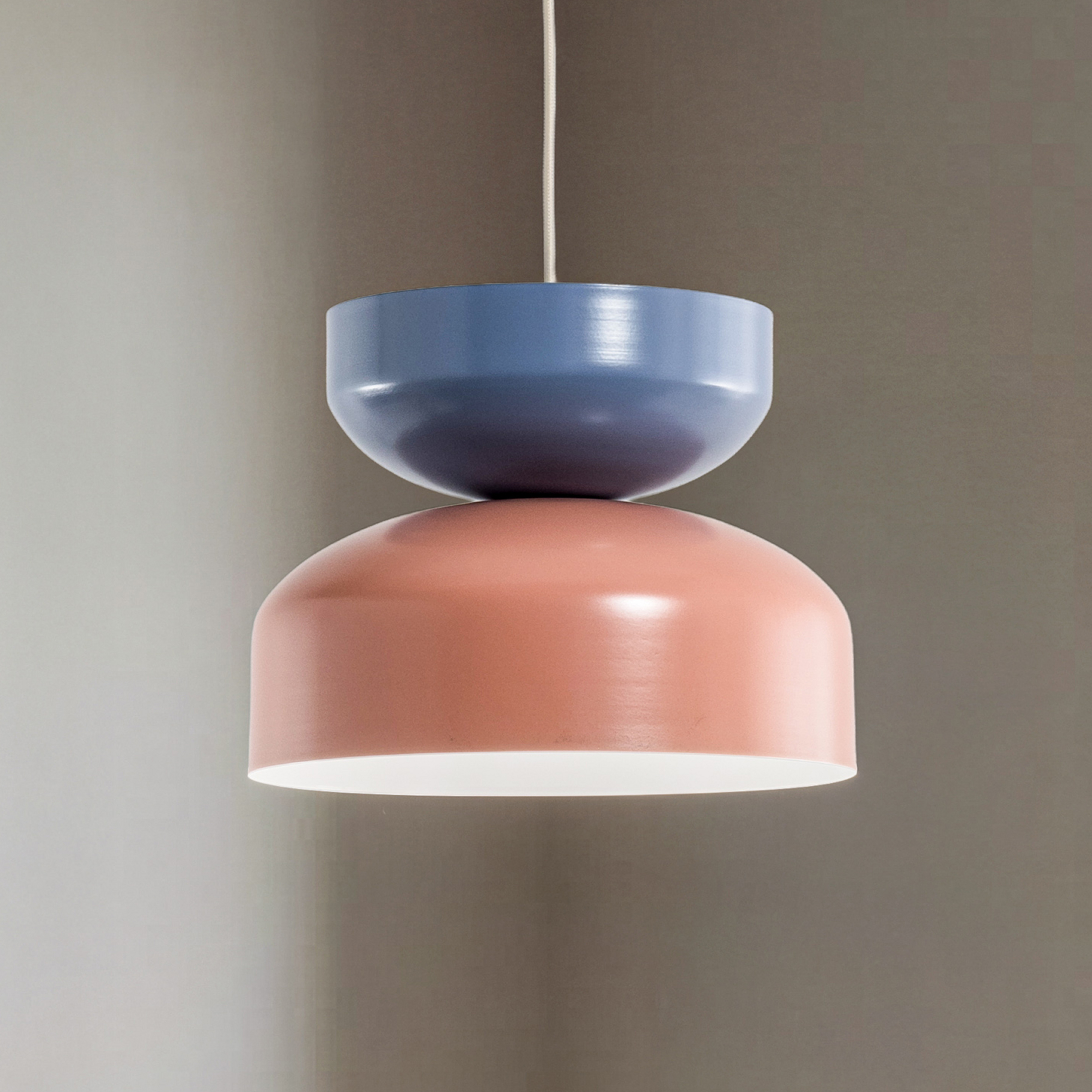 Tula pendant light, coral/blue, metal - ALDEX