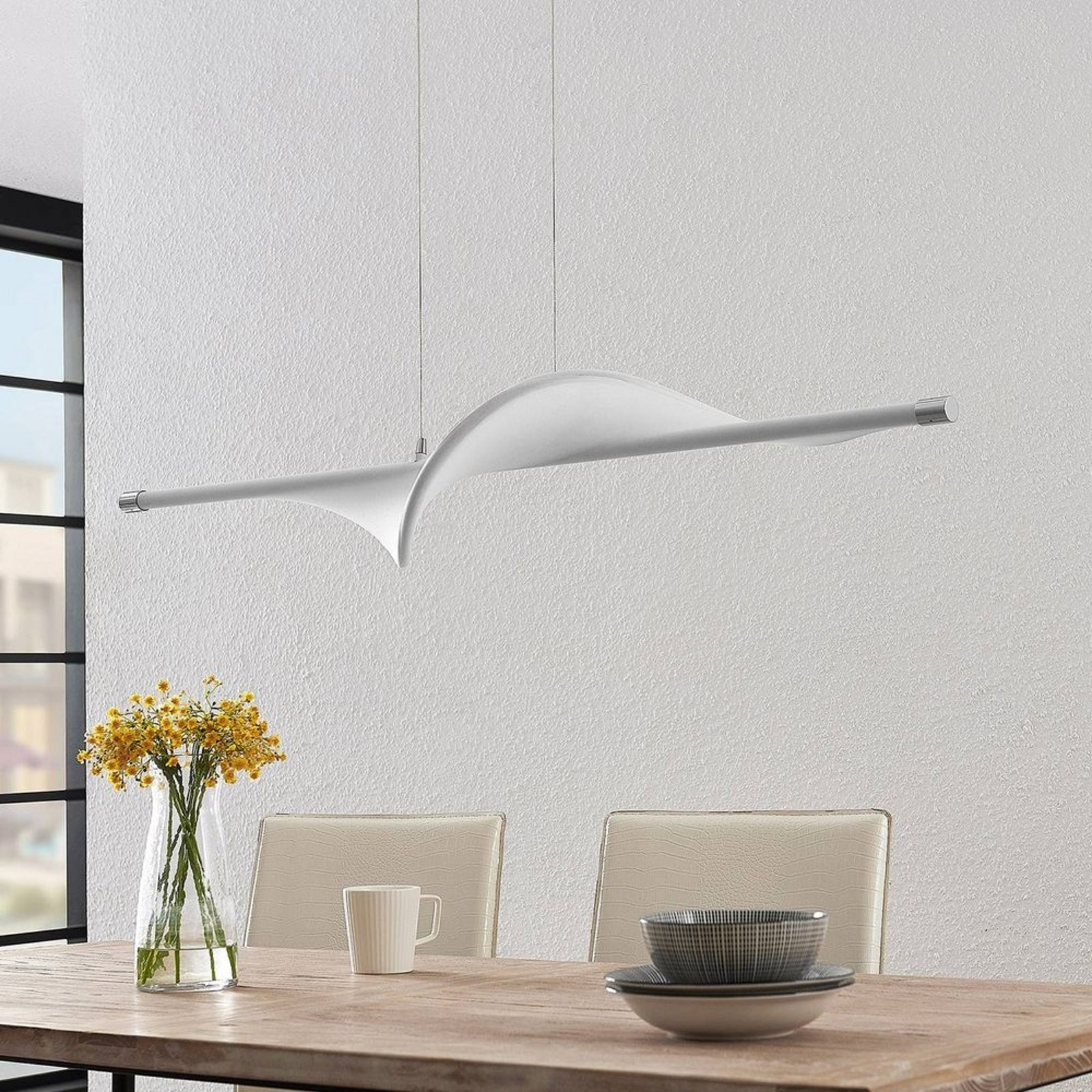 Edano Pendant White/Chrome - Lucande