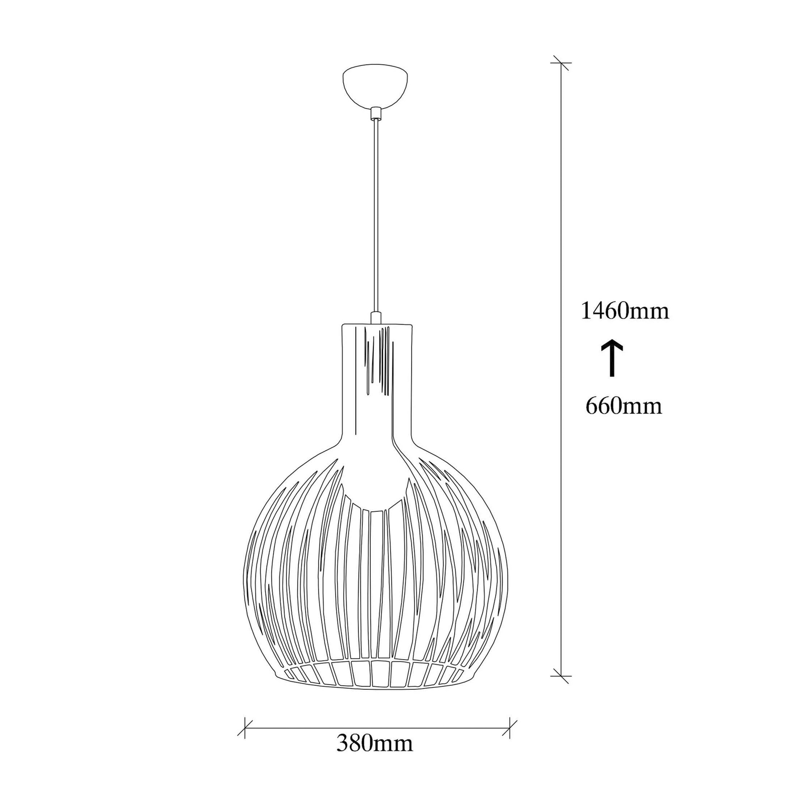 Hanglamp Fellini MR-756 1-lamp Ø 38 cm zwart
