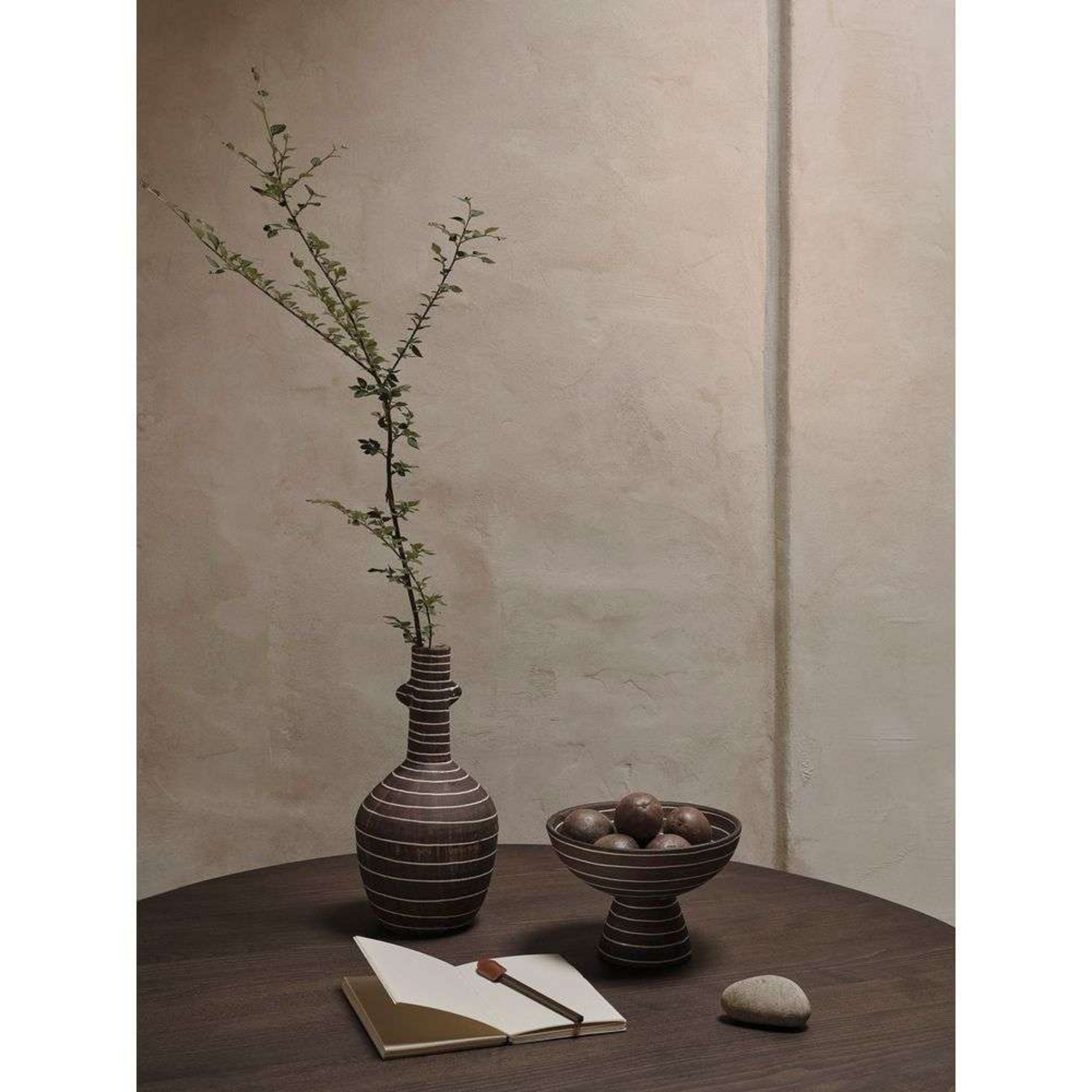 Brura Bowl Coffee/White - Ferm Living