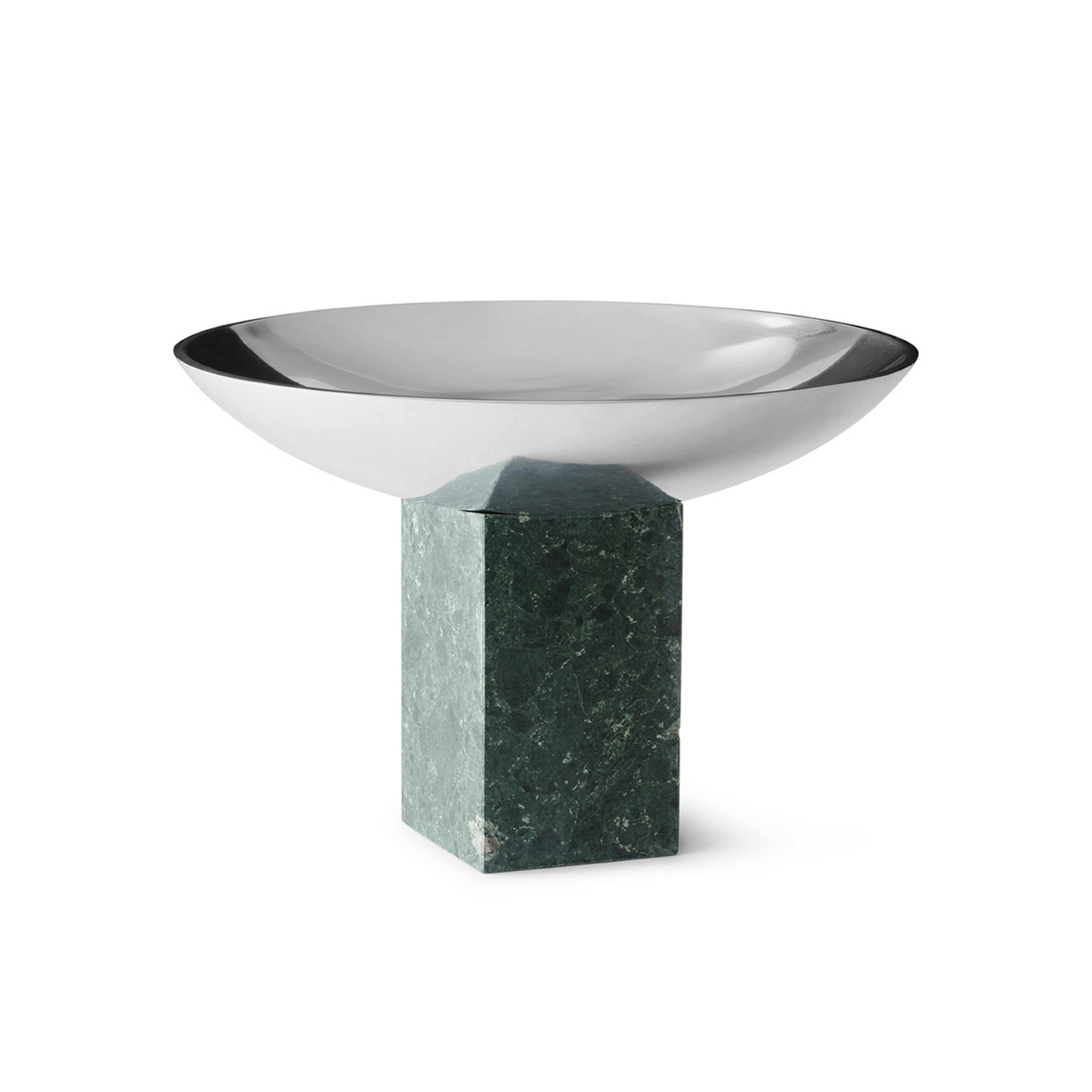 Sapoto-skål, grön/silver, Ø 14 cm, aluminium, marmor – GEJST