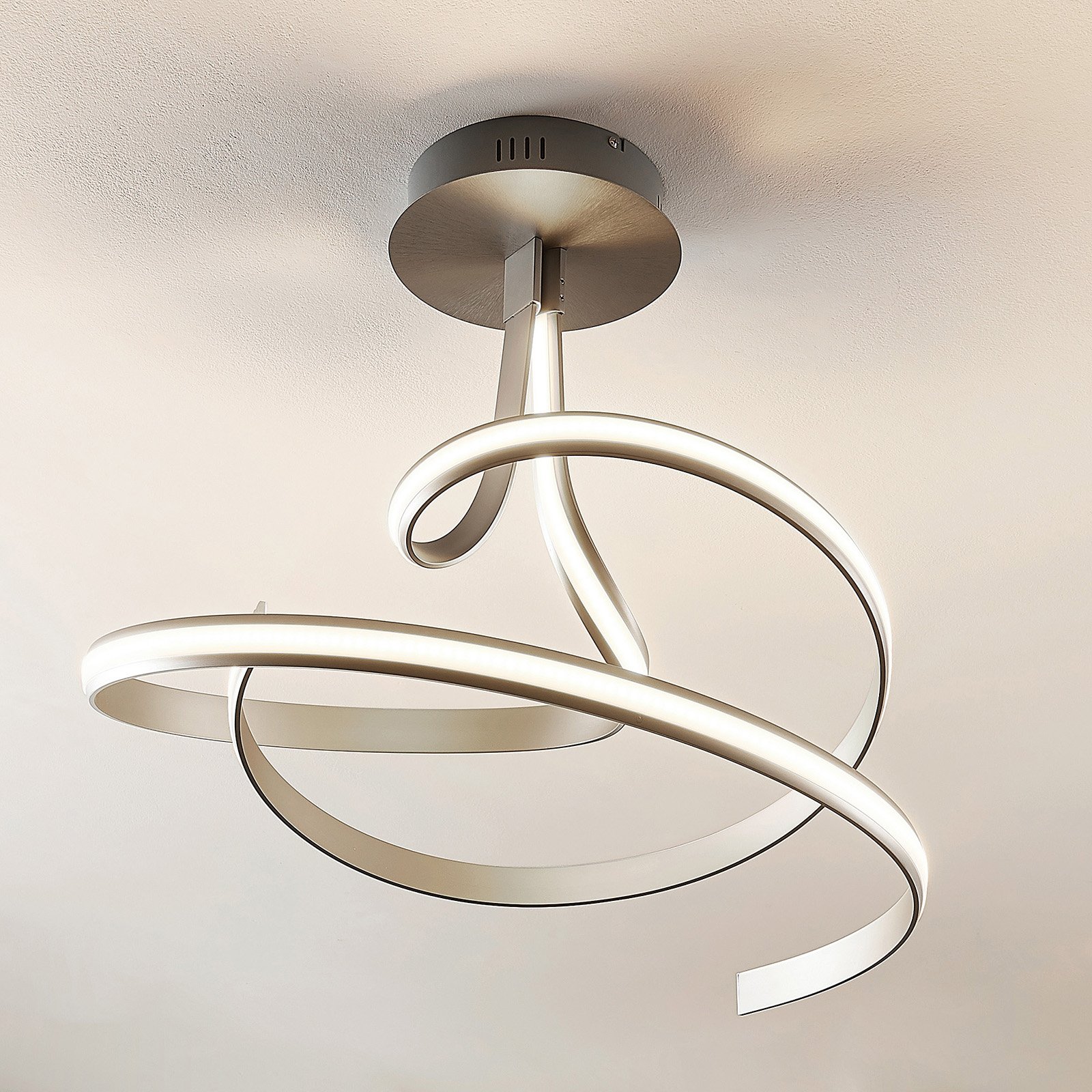 Lindby Yita LED ceiling light, for Living / Dining Room, metal, plastic, 53 W, energy efficiency: A, H: 60 cm