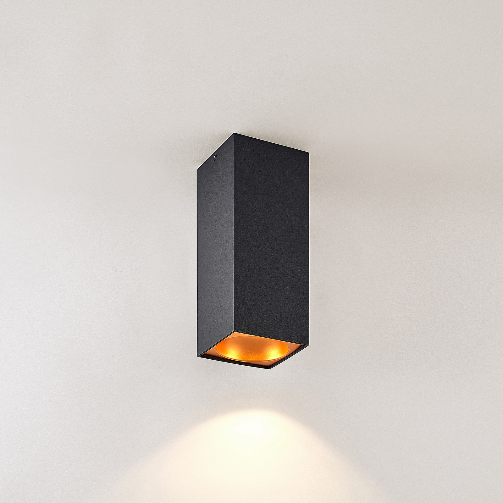 Arcchio Hinka taklampe, kantet 25,4 cm svart