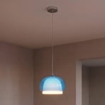 Hängeleuchte Belomontejo, Ø 30 cm, blau-transparent, Glas