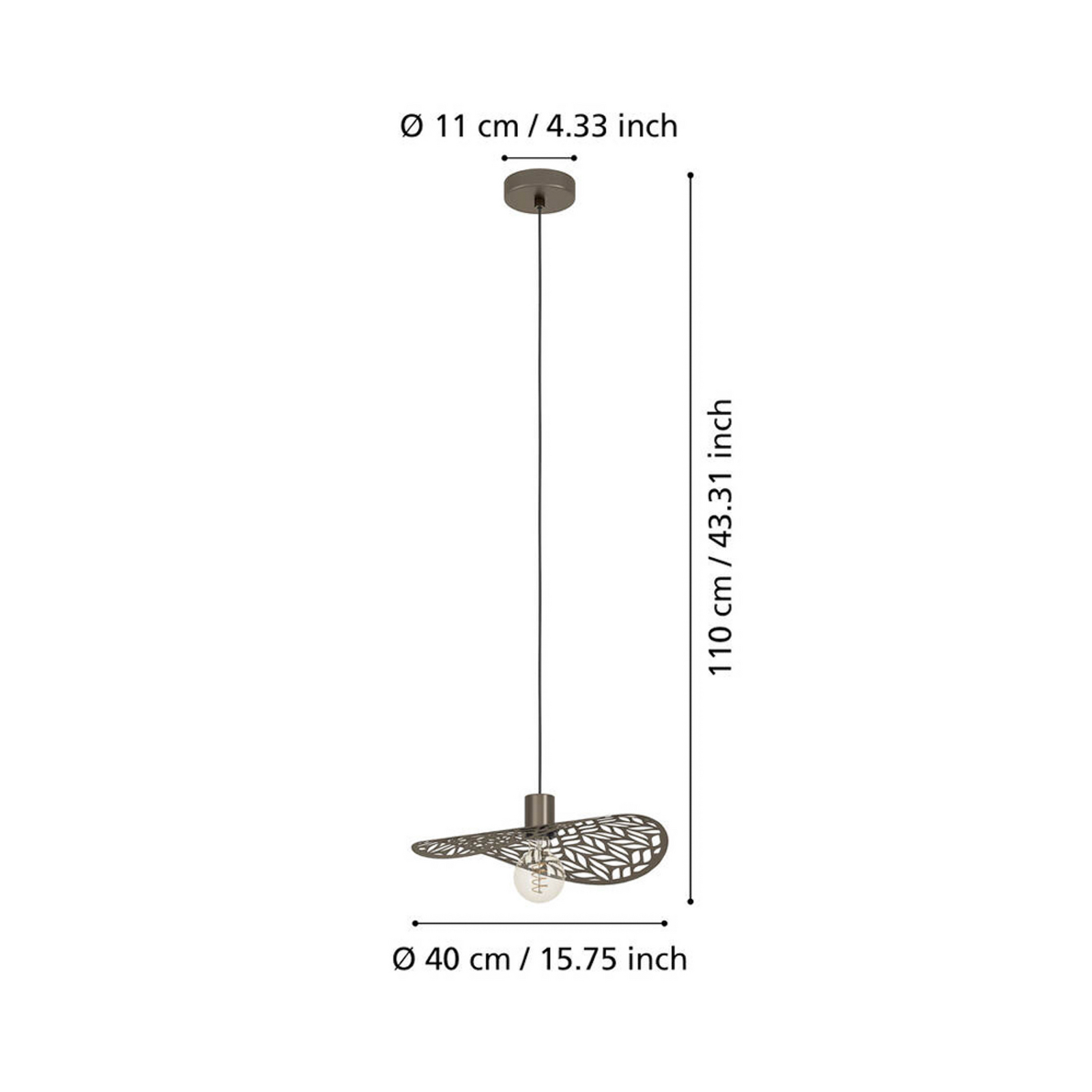 EGLO hanglamp SWABY, bronskleurig, Ø 40 cm, metaal, E27 EGLO hanglamp SWABY, bronskleurig, Ø 40 cm, metaal, E27