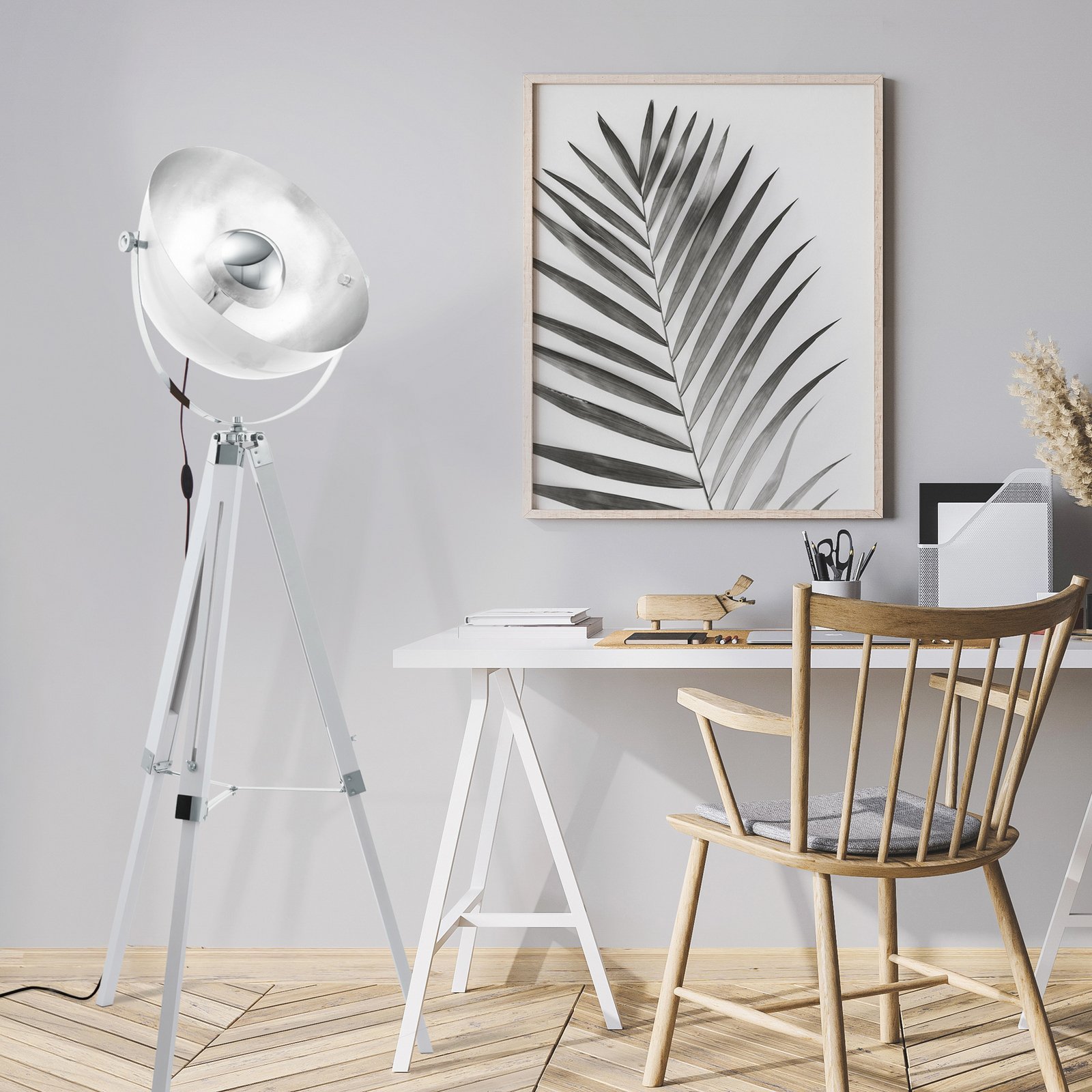 Covaleda floor lamp tripod white/silver Covaleda floor lamp tripod white/silver