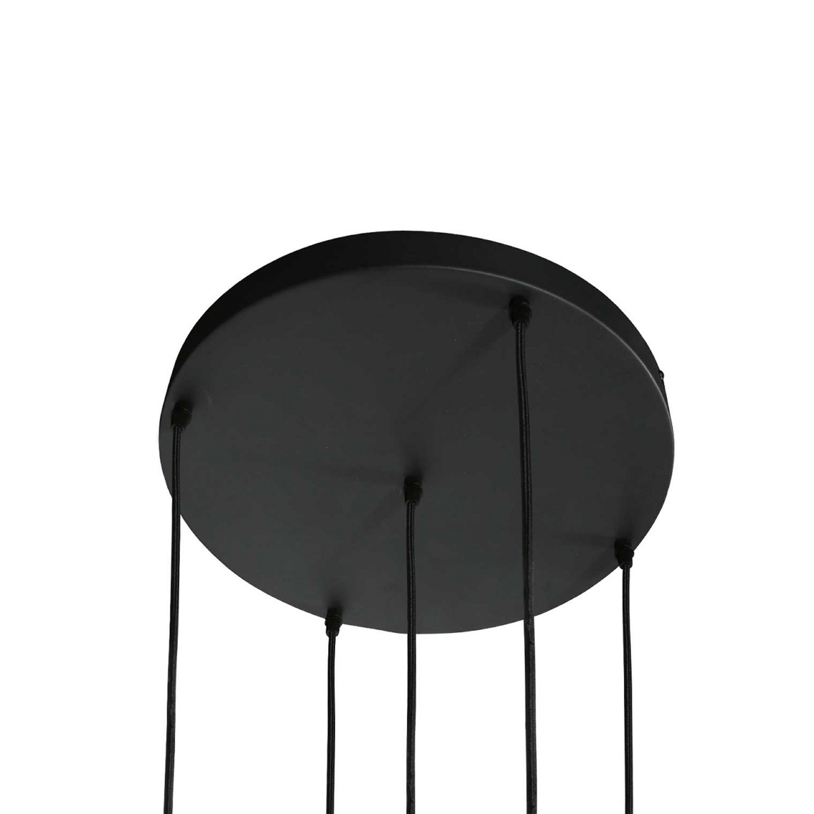 Lampada LED a sospensione Glimsy, Ø 40 cm nero/grigio fumo vetro a 5 luci.
