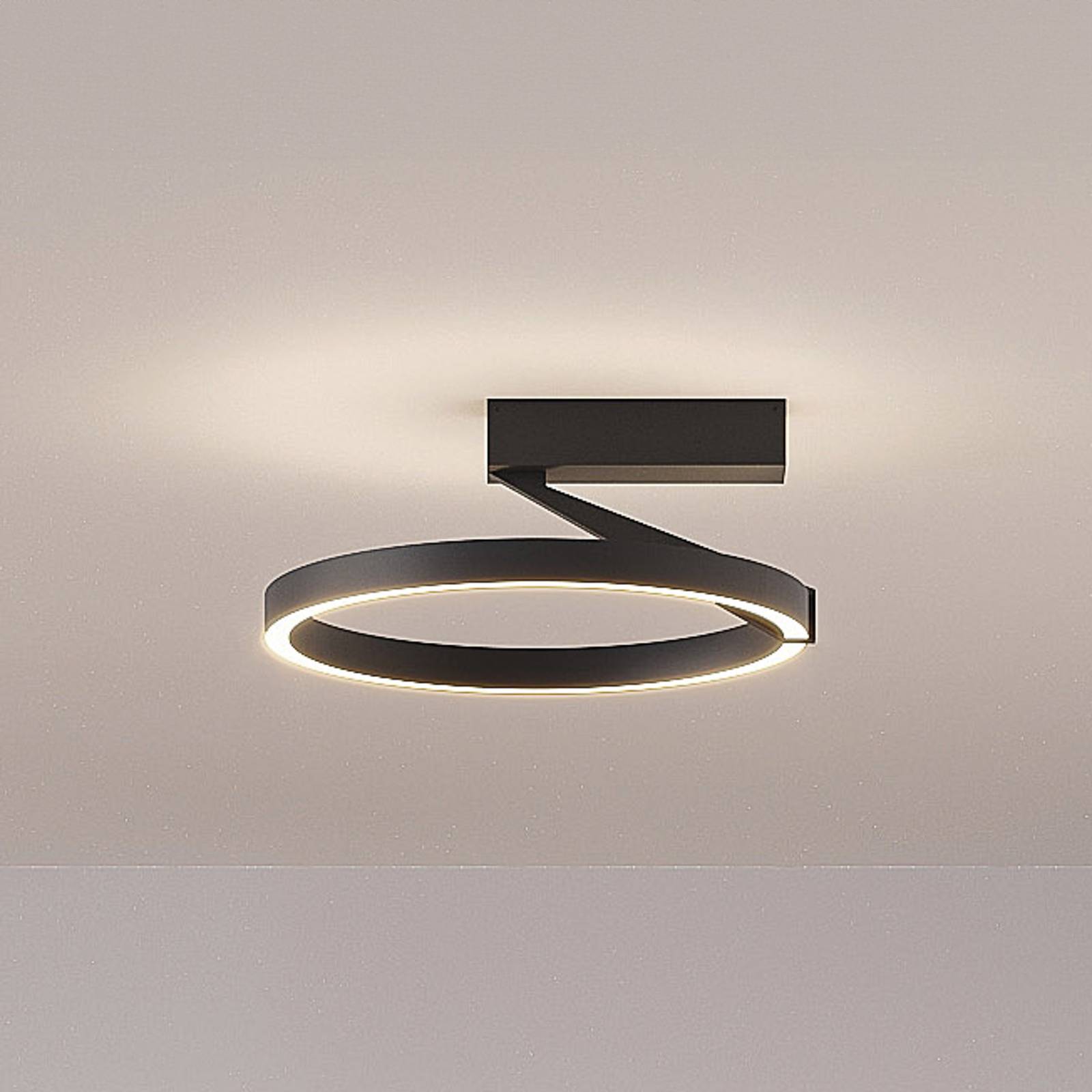 Molto Luce plafonnier LED Melli SDI noir aluminium Ø 33 cm