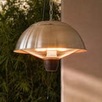Lucande Theriona hangende terrasverwarmer, zilver, Ø 42 cm, IP24