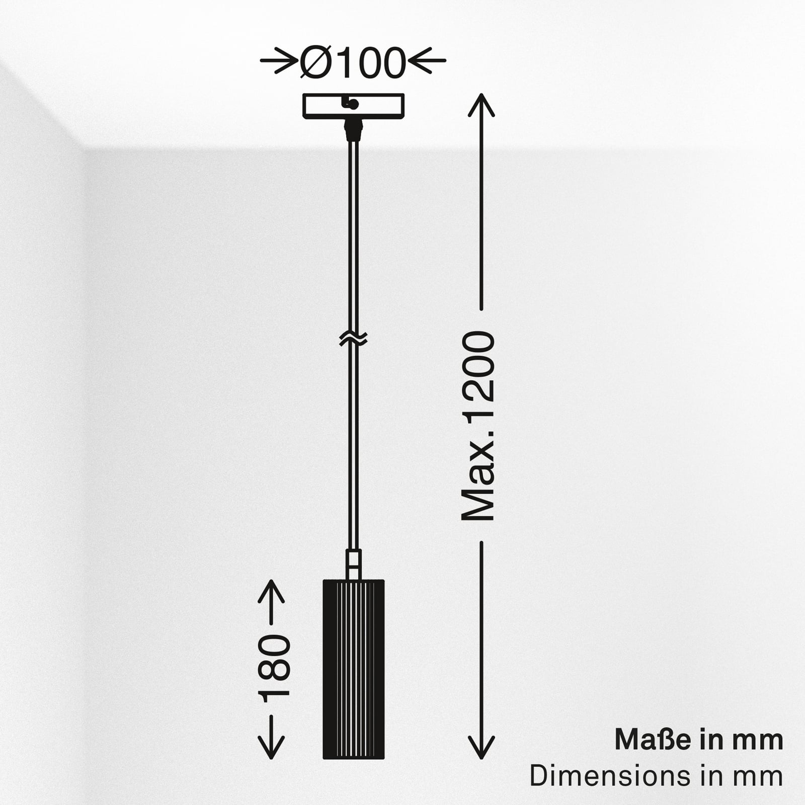 Suspension Ida, noire, à 1 lampe, Ø 10 cm, GU10 Suspension Ida, noire, à 1 lampe, Ø 10 cm, GU10