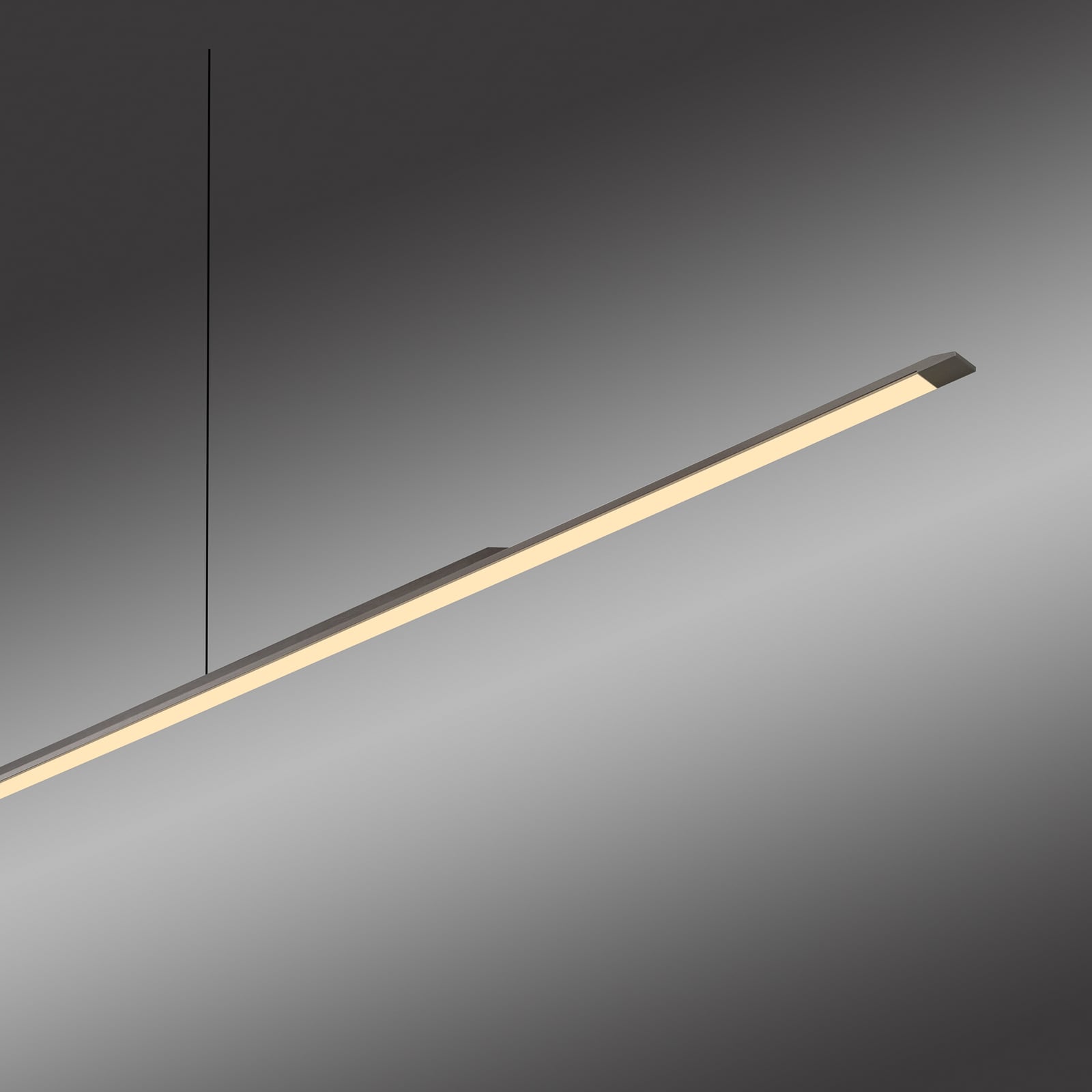 Surface LED-Hängelampe, grau, 160cm, Alu, 3.000 K - PURE
