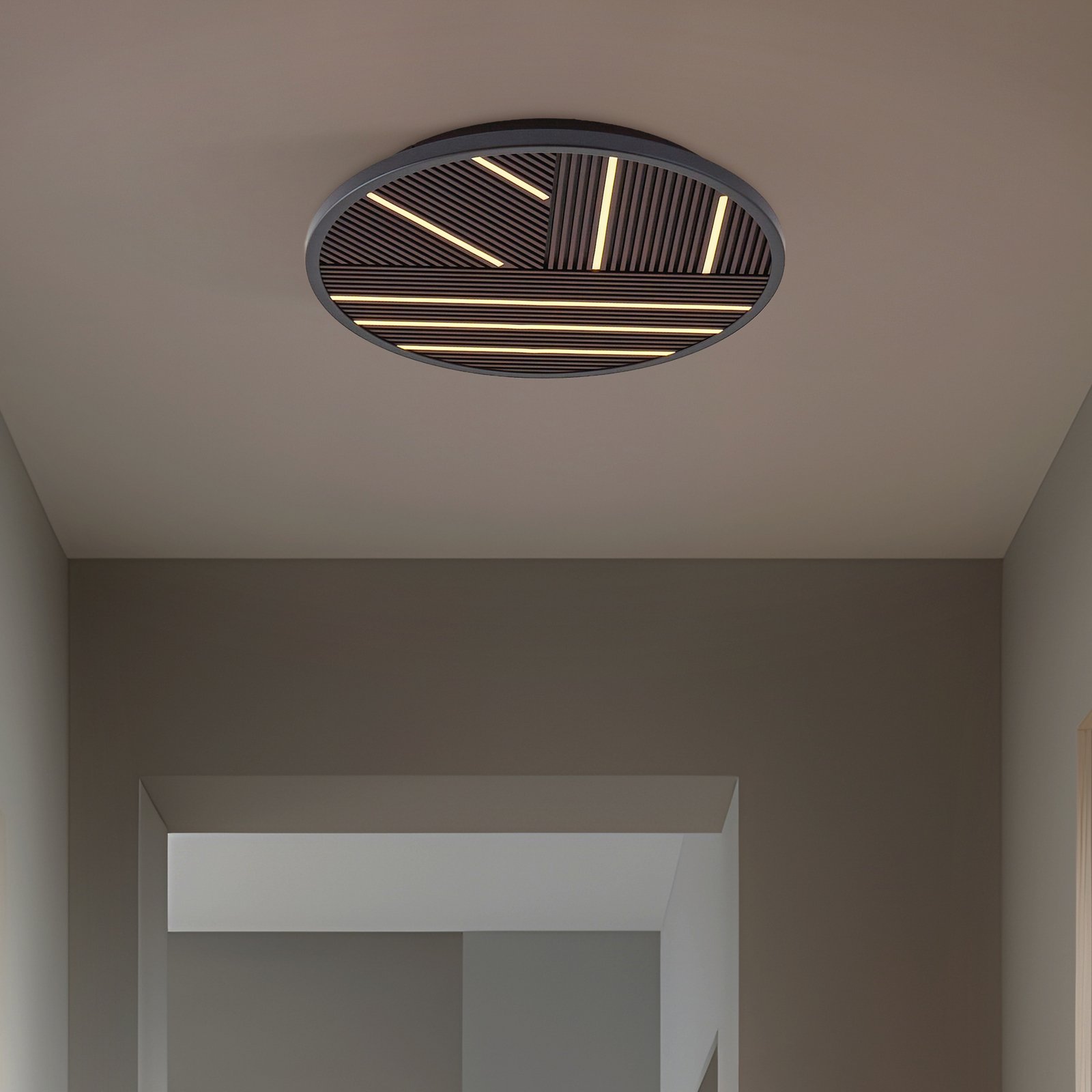 Lucande LED-taklampa Orven, trä, Ø 50 cm, dimbar Lucande LED-taklampa Orven, trä, Ø 50 cm, dimbar