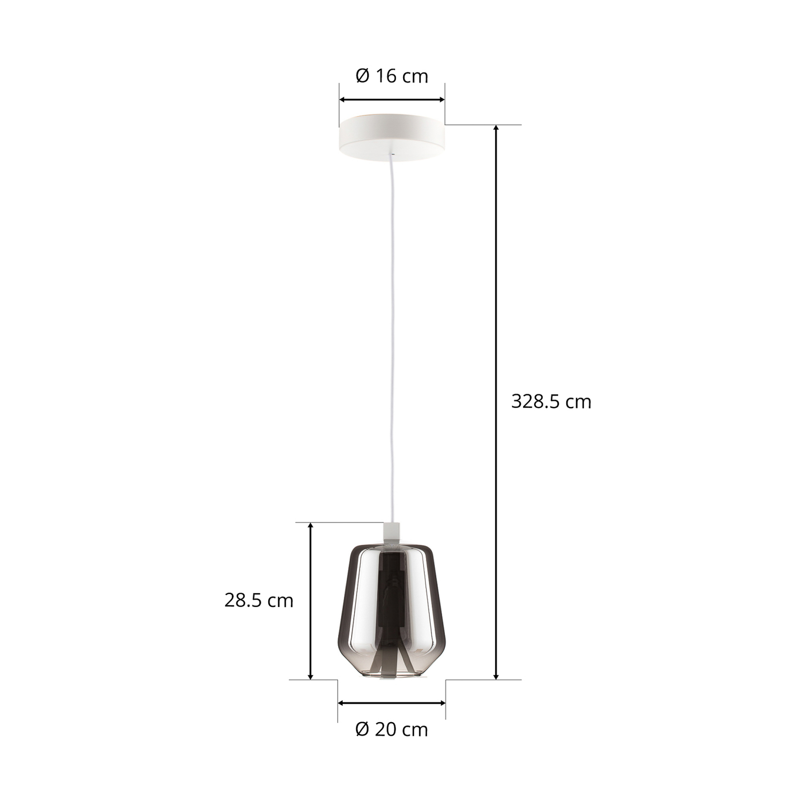 Prandina Luisa S1 dim hanglamp 2.700K wit/spiegel