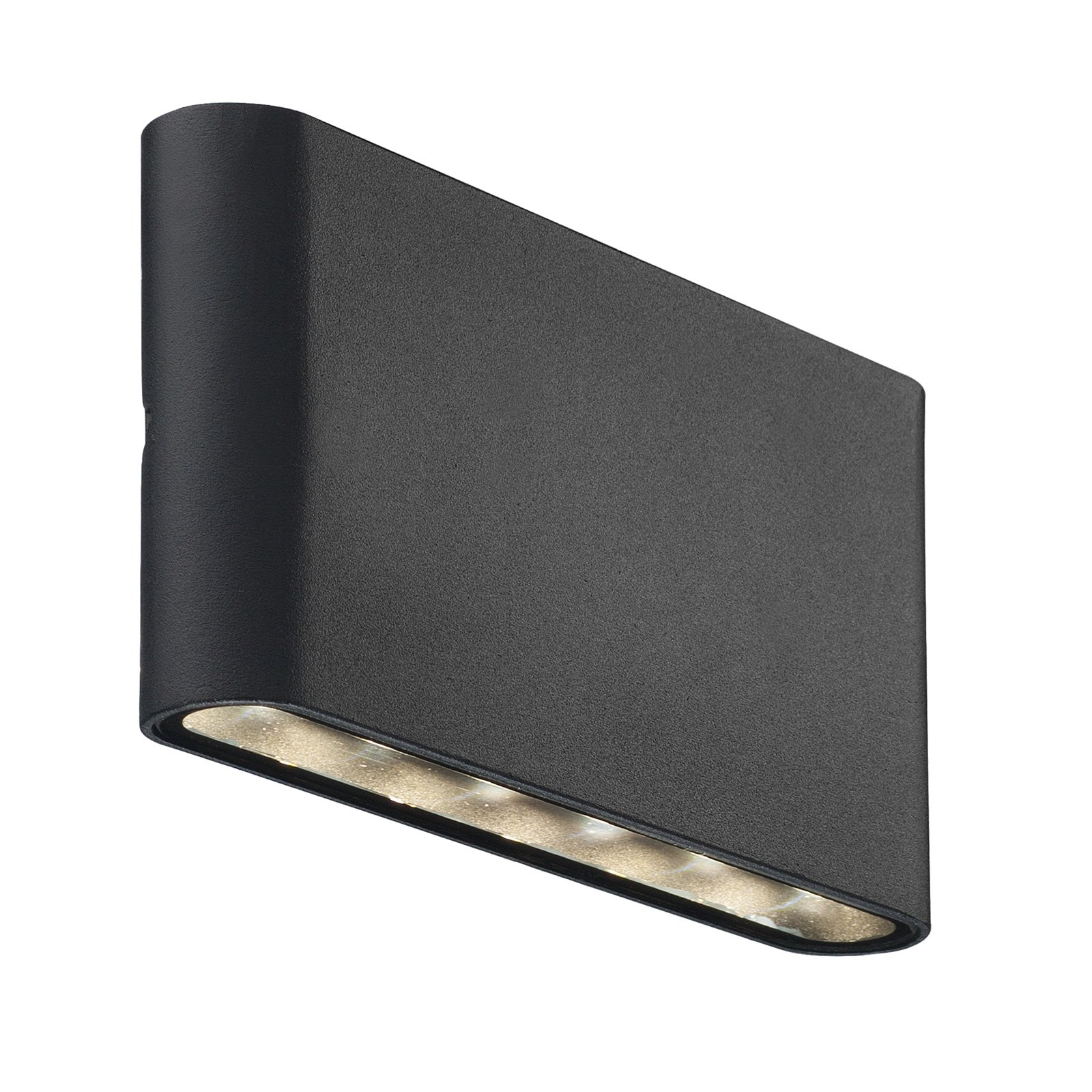 Nordlux Kinver LED outdoor wall light, flat shape, black, metal, 6 W, energy efficiency: A, W: 17.5 cm, H: 9 cm