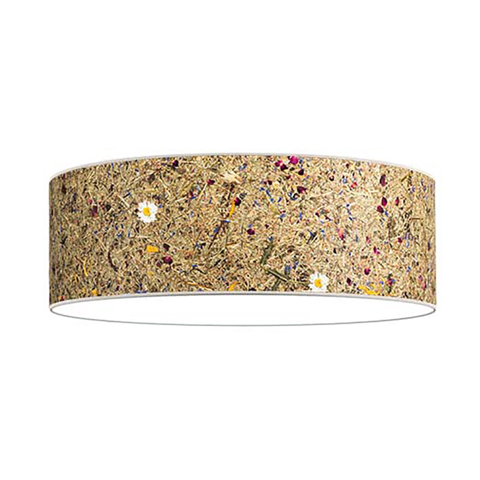 LeuchtNatur Discus ceiling light hay, flowers